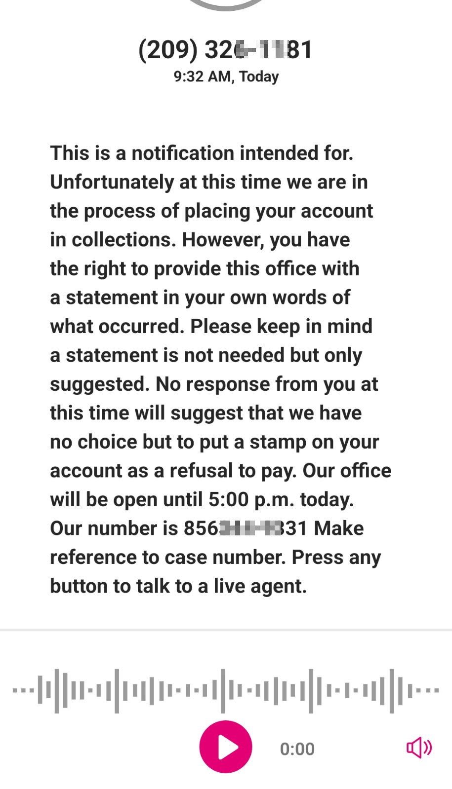 Collections Phishing Scam