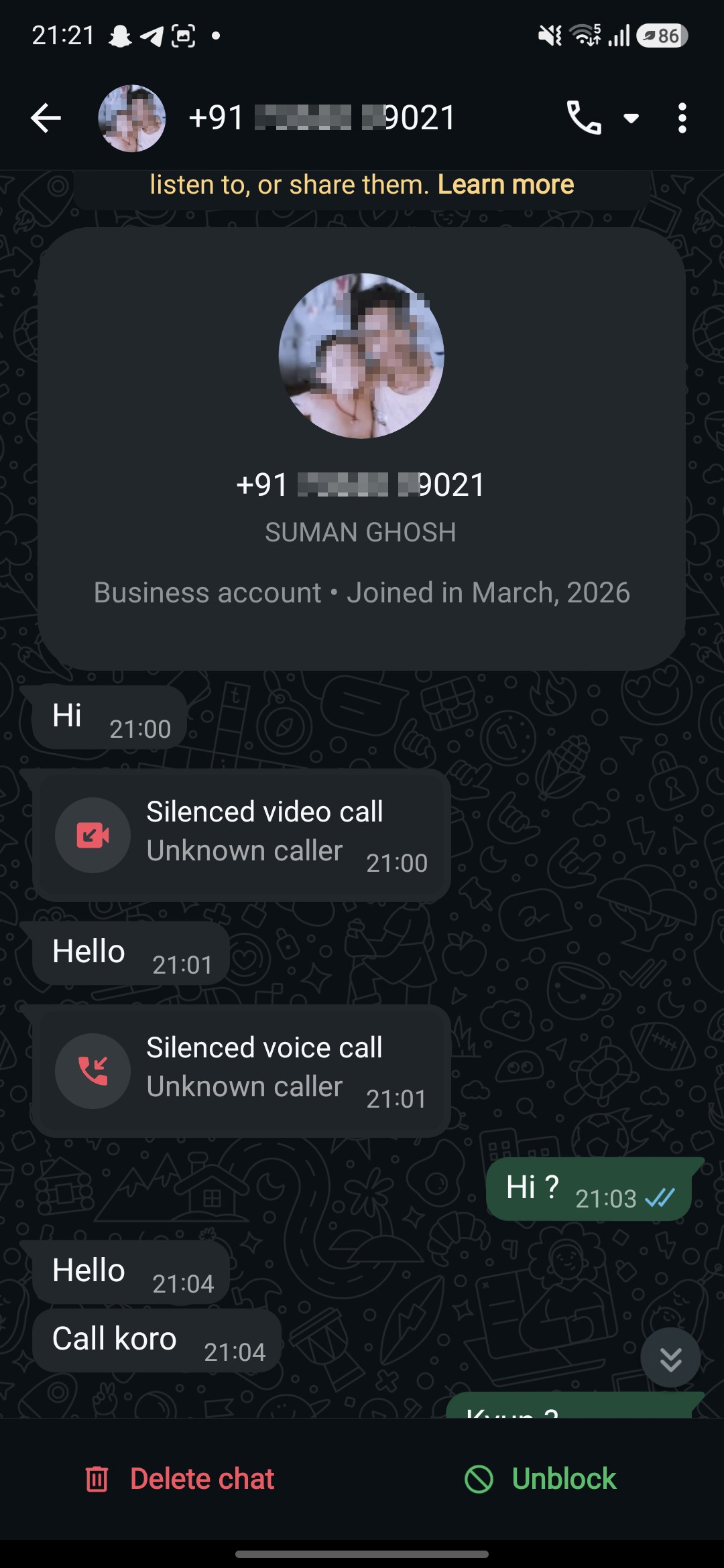 Unknown suspicious calls on WhatsApp  - image 3