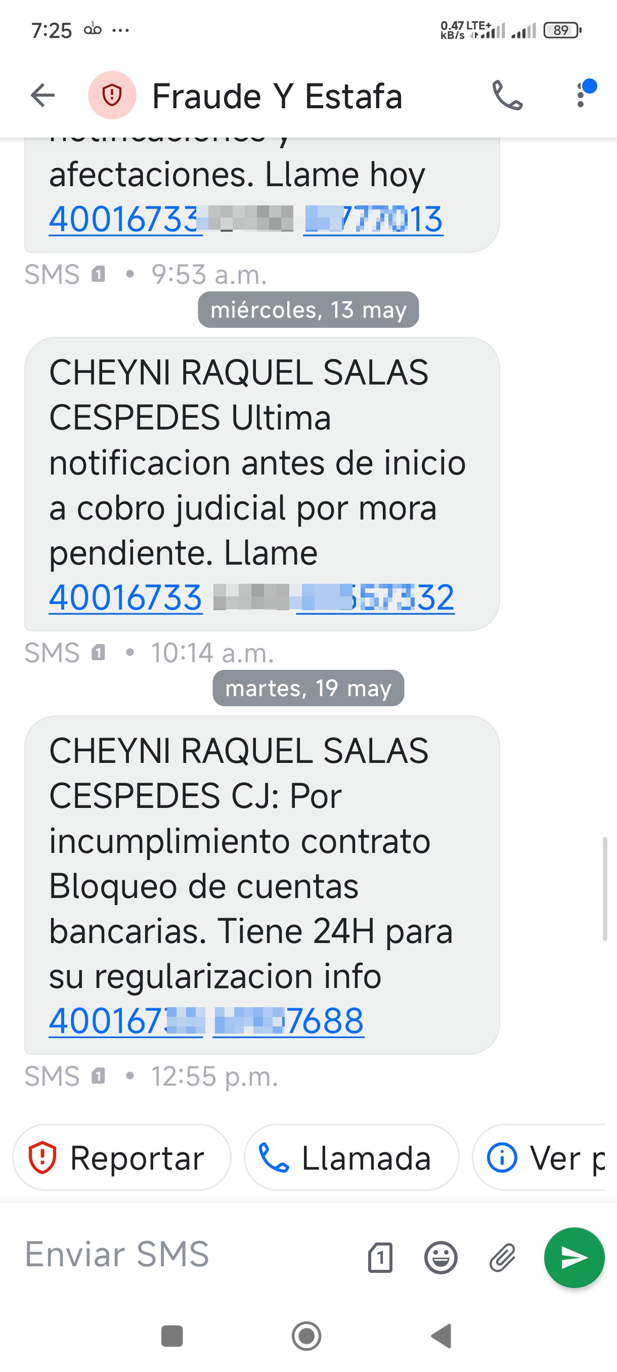 They threaten with an alleged collection process