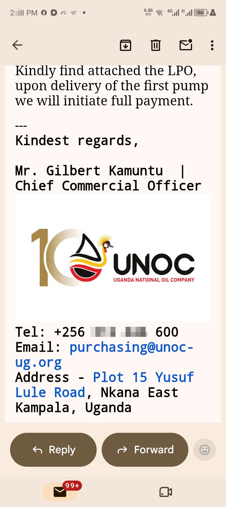 Beware of a sam to purchase drills for UNOC 
