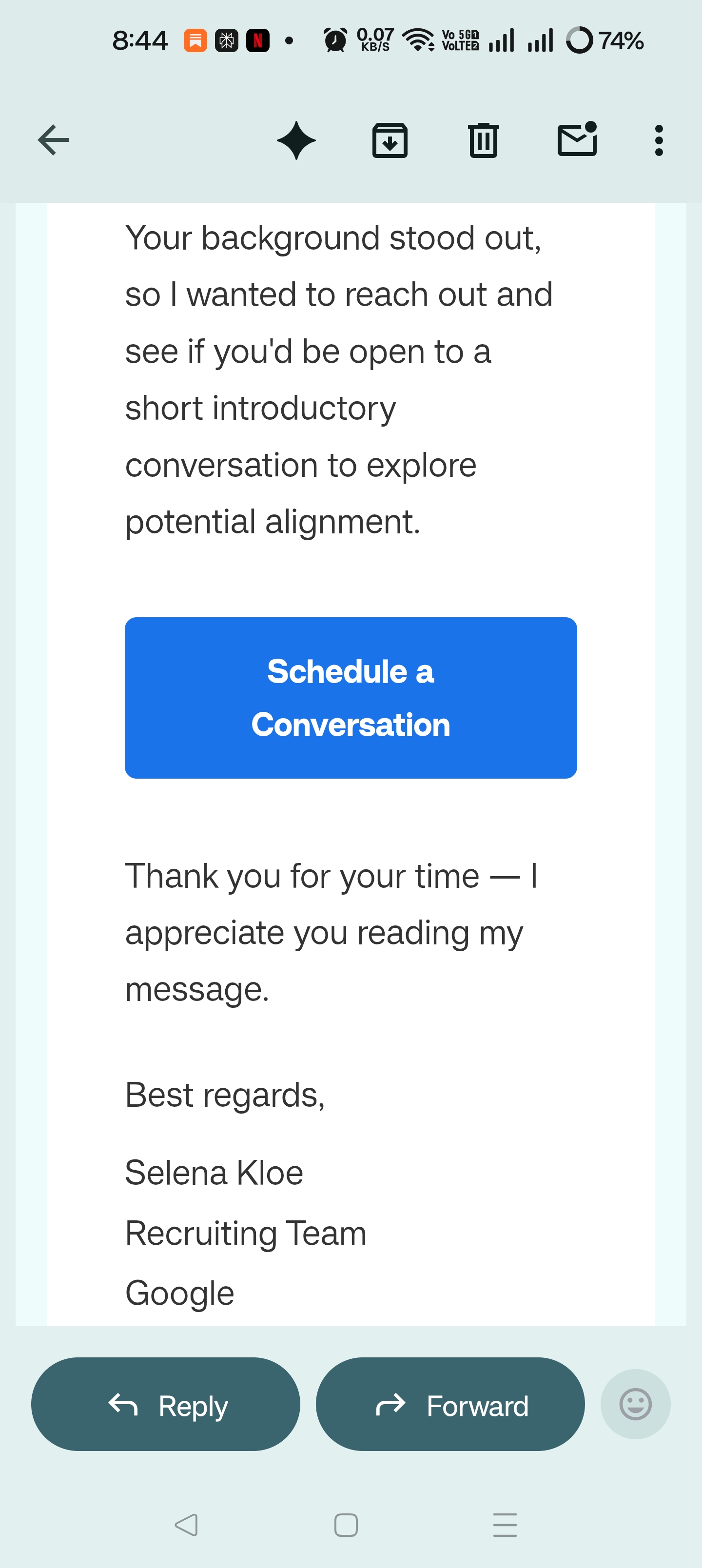 New Google Job Scam Email - image 3