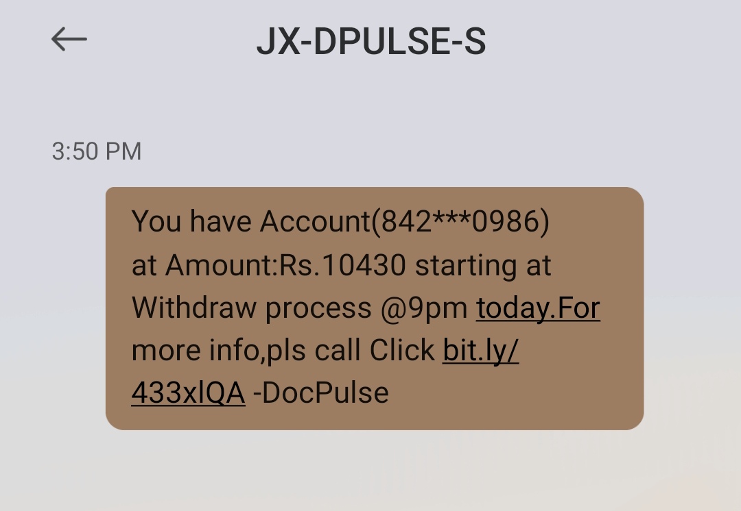 withdraw 10,430 at 9pm 