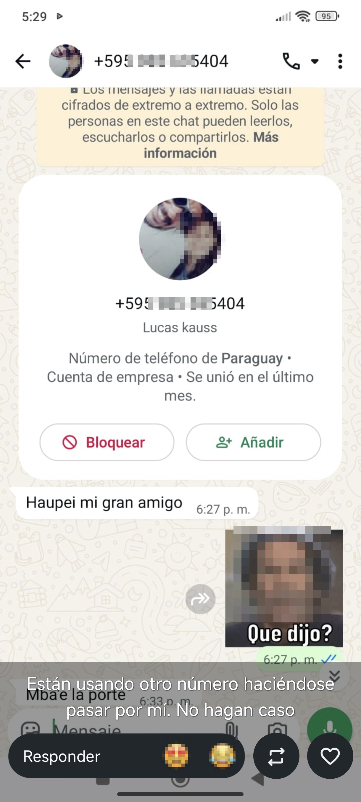 This person is pretending to be my father-in-law.