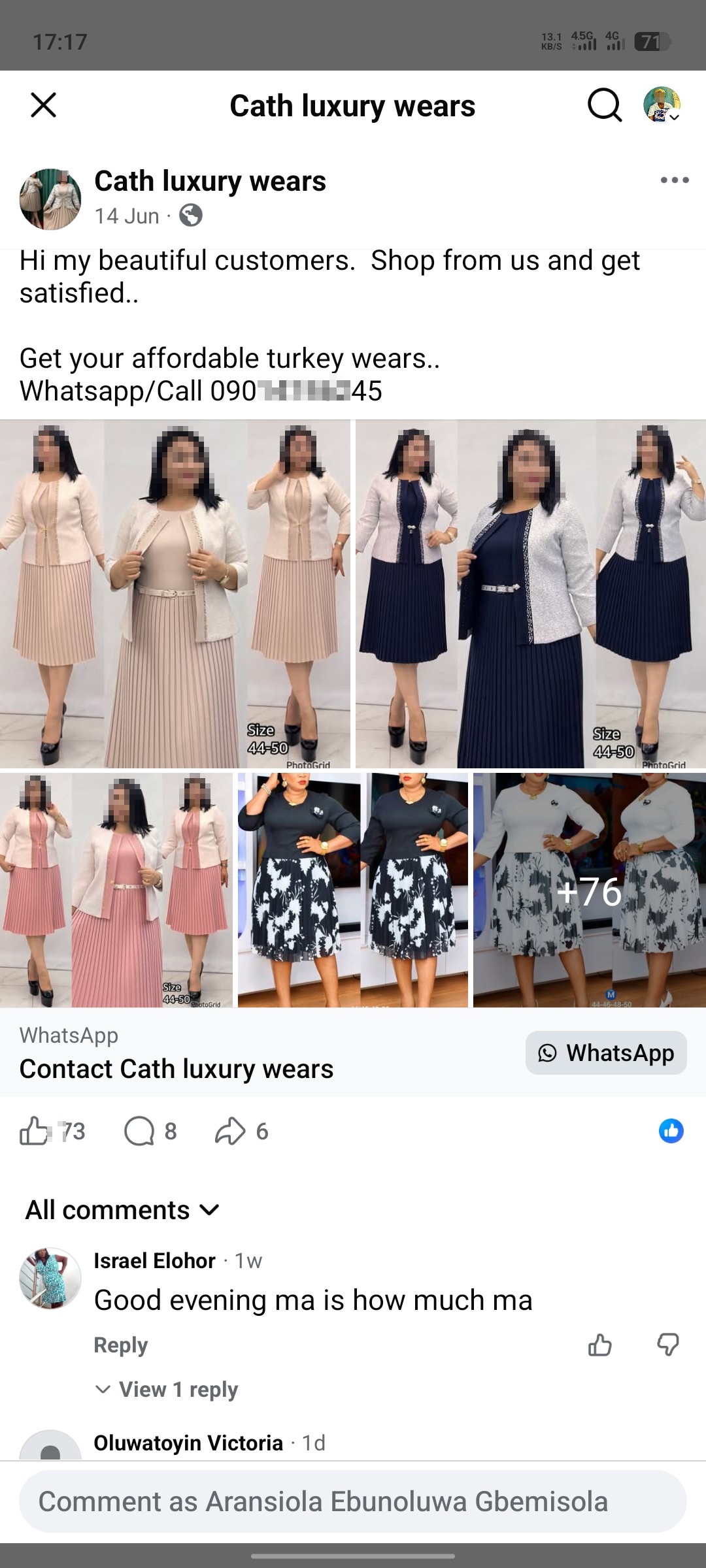 cathy luxury wears on facebook ad is a thief she is not real - image 2