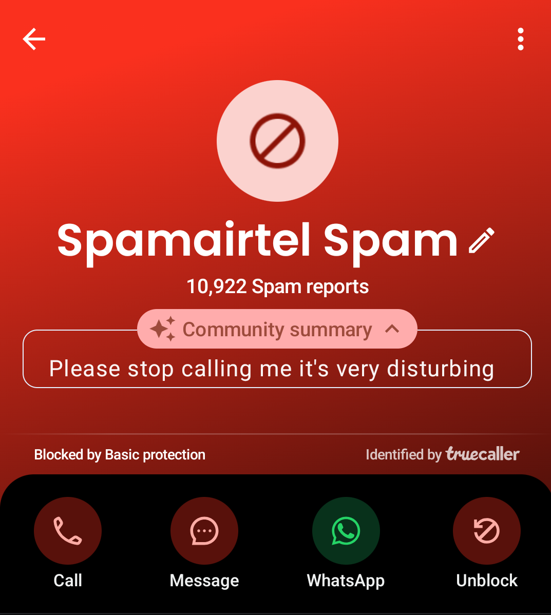 Continuous Spam Calls from Airtel Spam Number