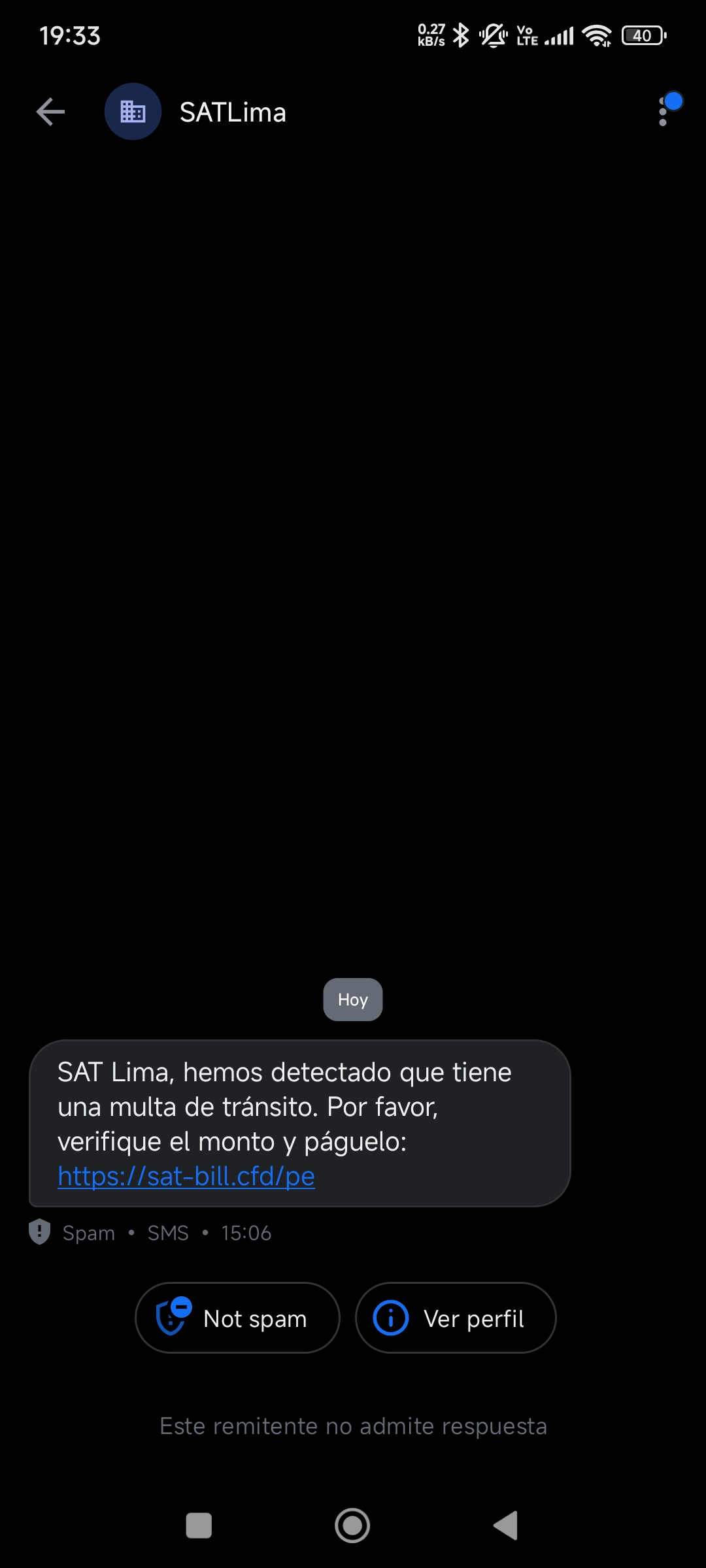 scam with the SAT callsign