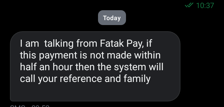 ⚠️ Fatak Pay Recovery Scam / Harassment Call & Threat Message