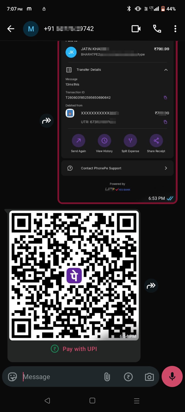 Money was taken from my PhonePe for QR code wage.  - image 2