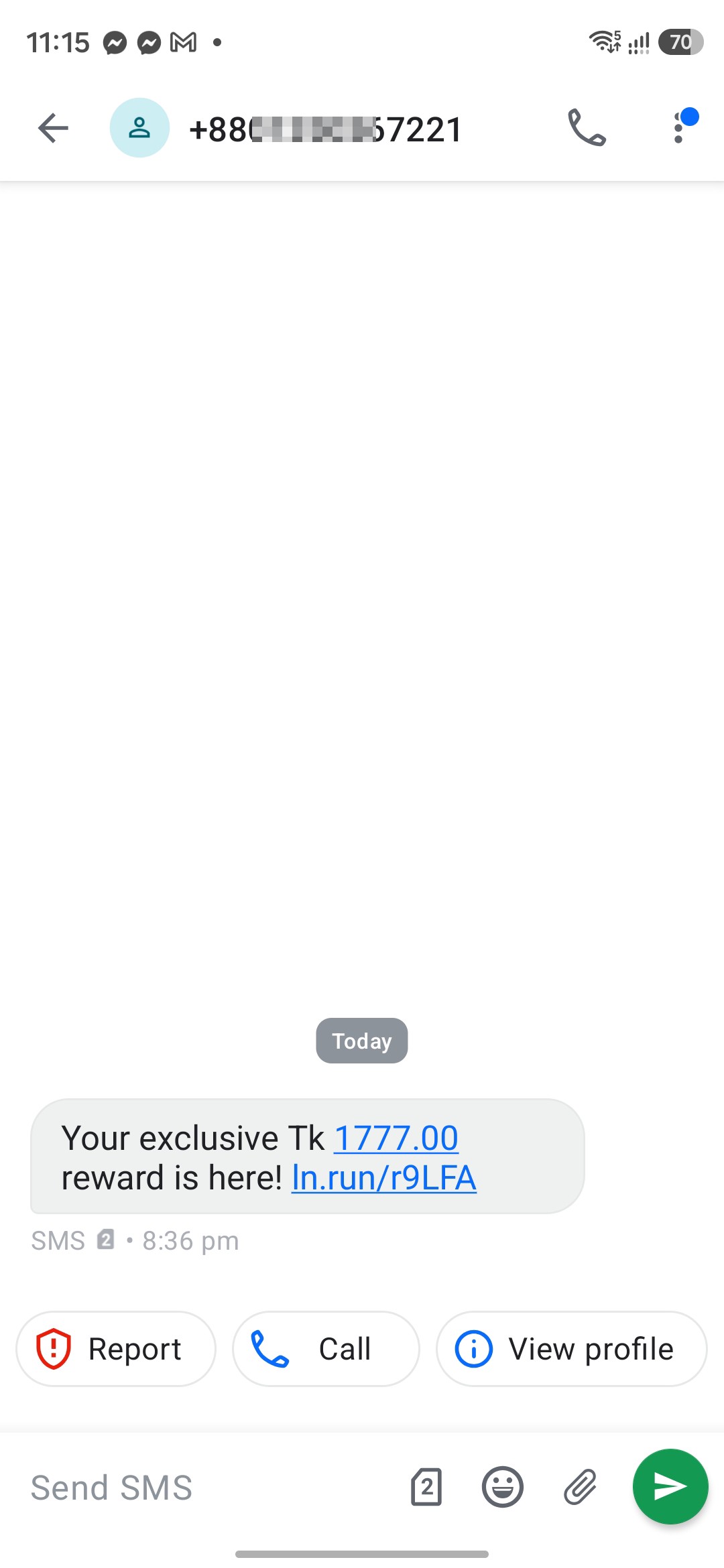 Don't click on any link out of greed!