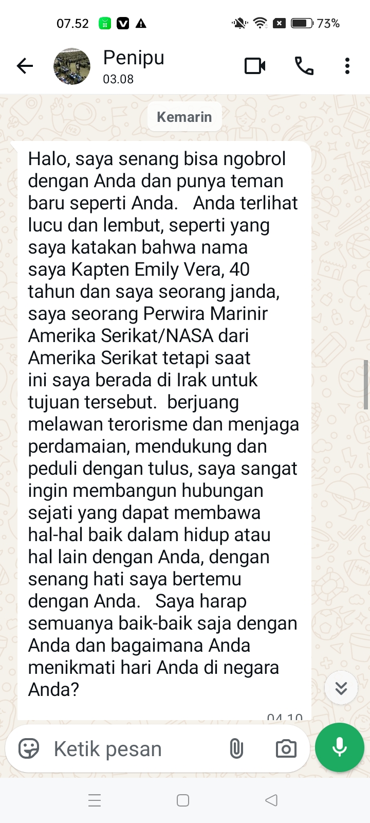 saya ingin tahu apakah ini penipuan 