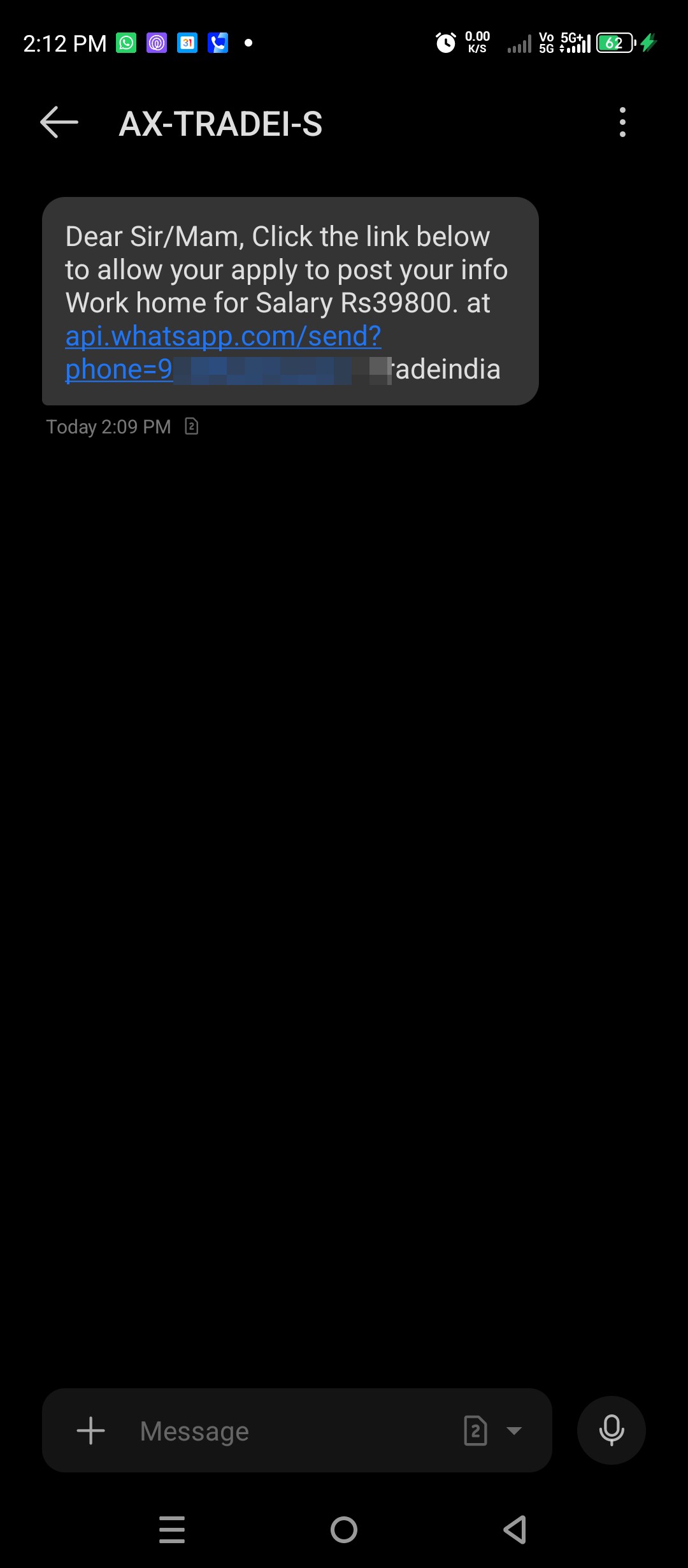 FRAUD MESSAGE 
