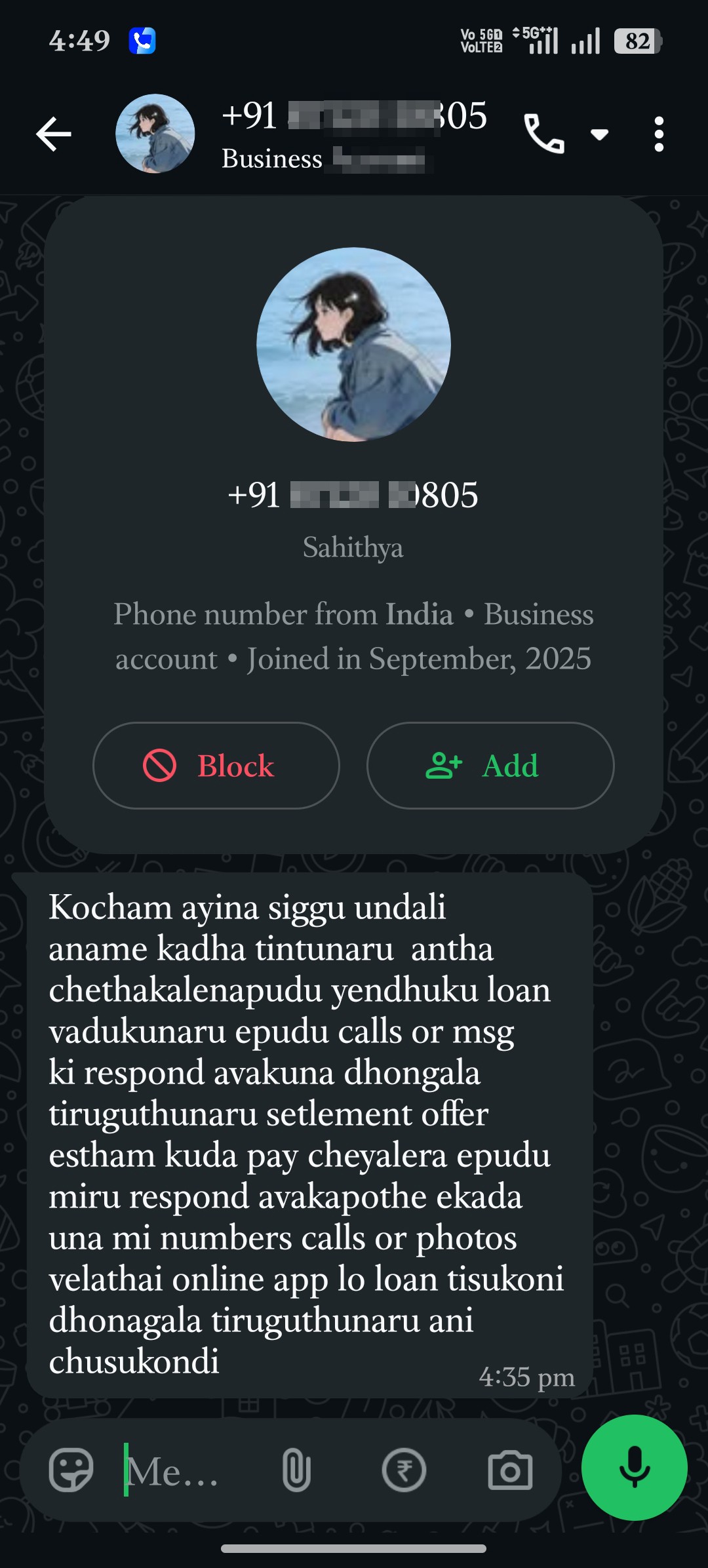harassment and threatening and abused language