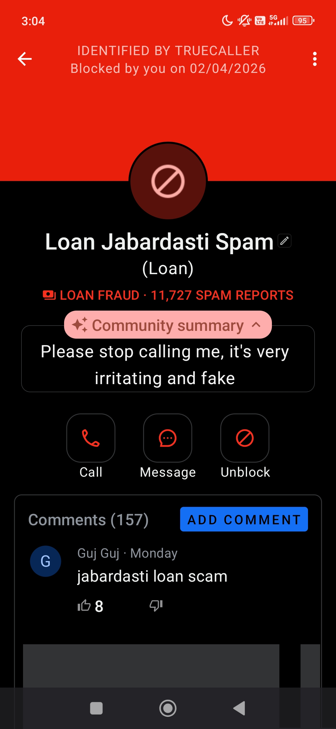 loan scam and spam calls