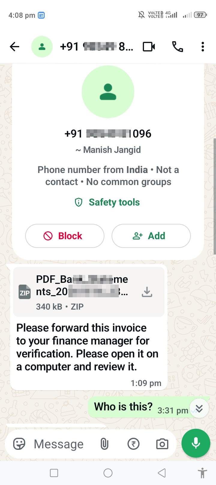 carefull of whatsapp scam