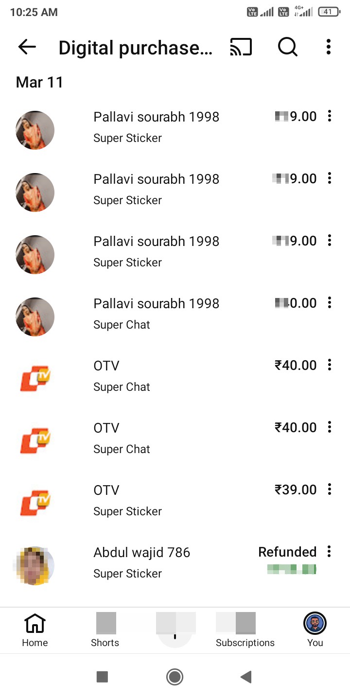 youtube app erany money super sticker super chat scam 
