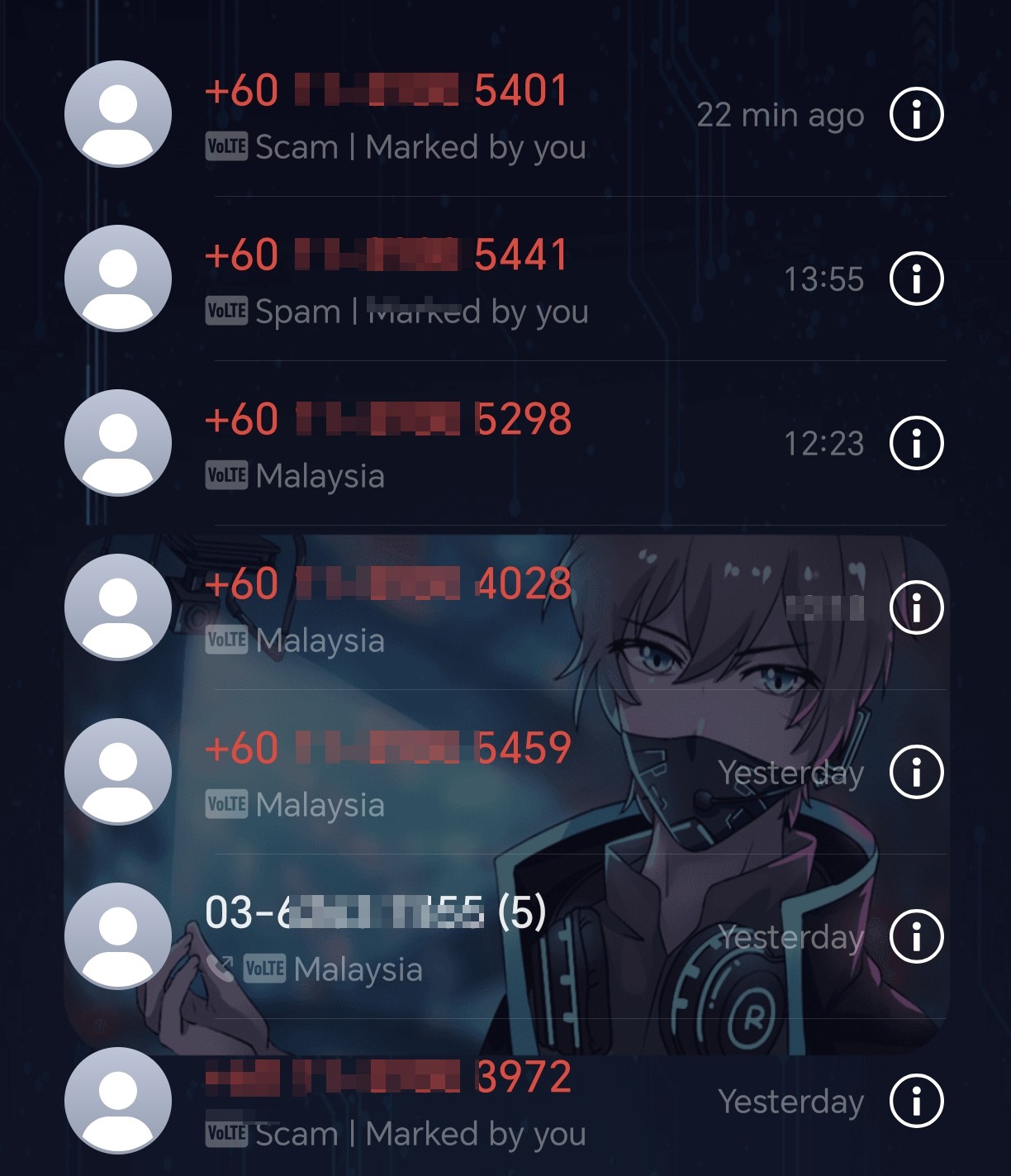[PHONE]-XXXX multiple scam calls