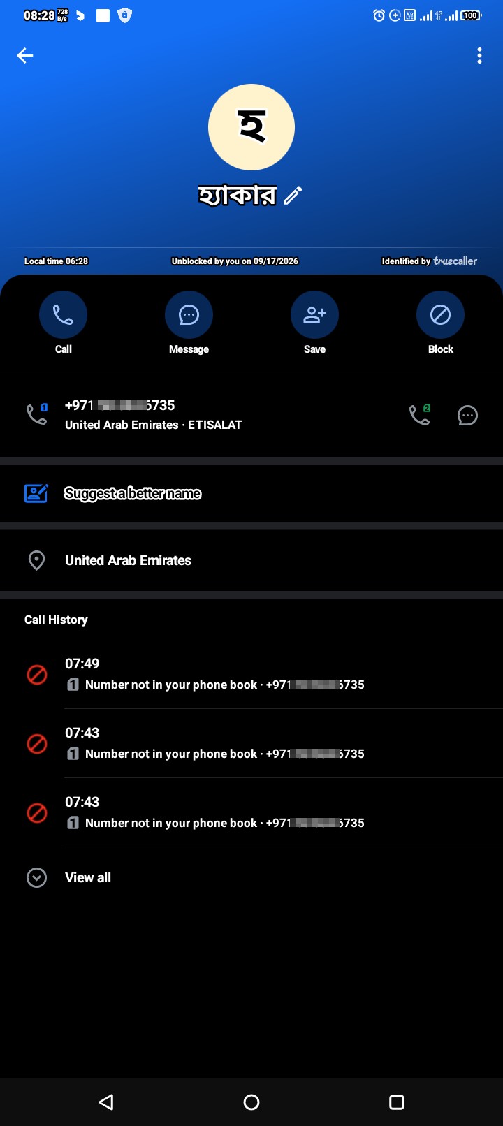 Will someone call from a foreign number and hack?