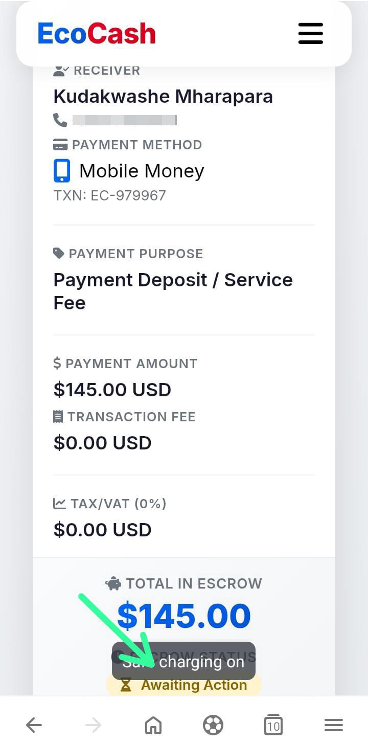 Ecocash Payment Scam  - image 2