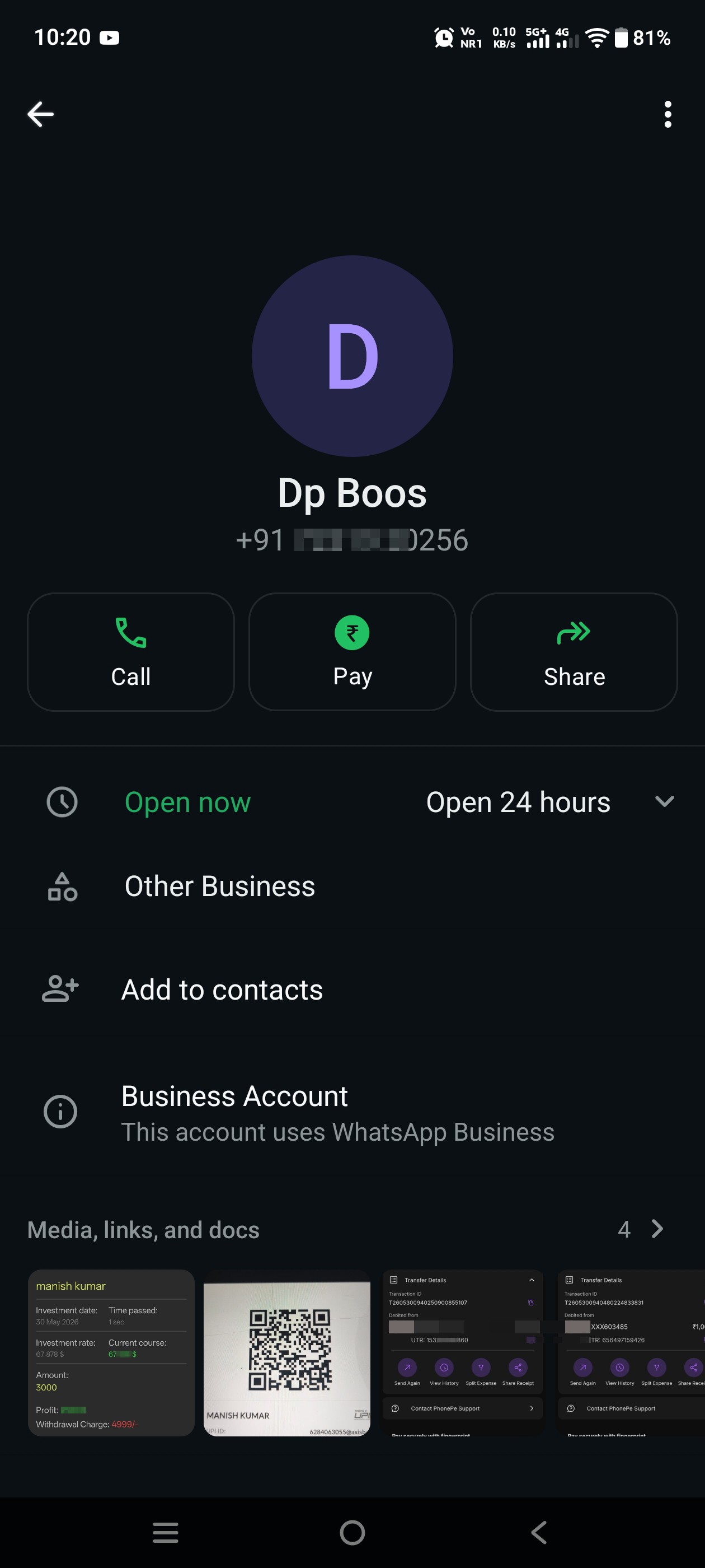 It has a Telegram pay channel called Deepak Wadhwa Official. 