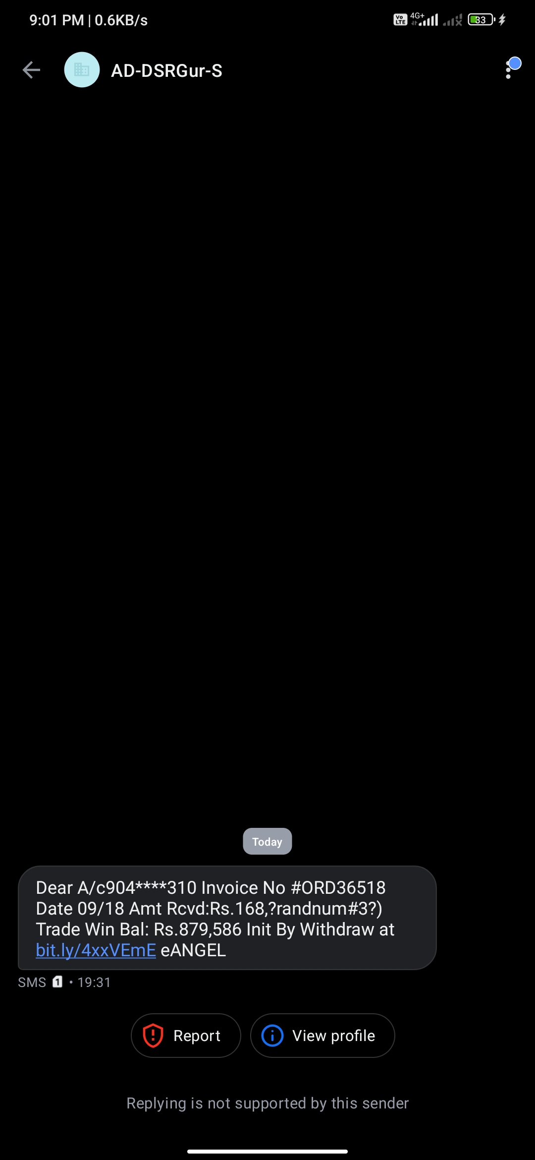 scam message