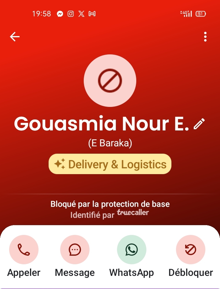 A scammer using the name Algeria Post 0773659727