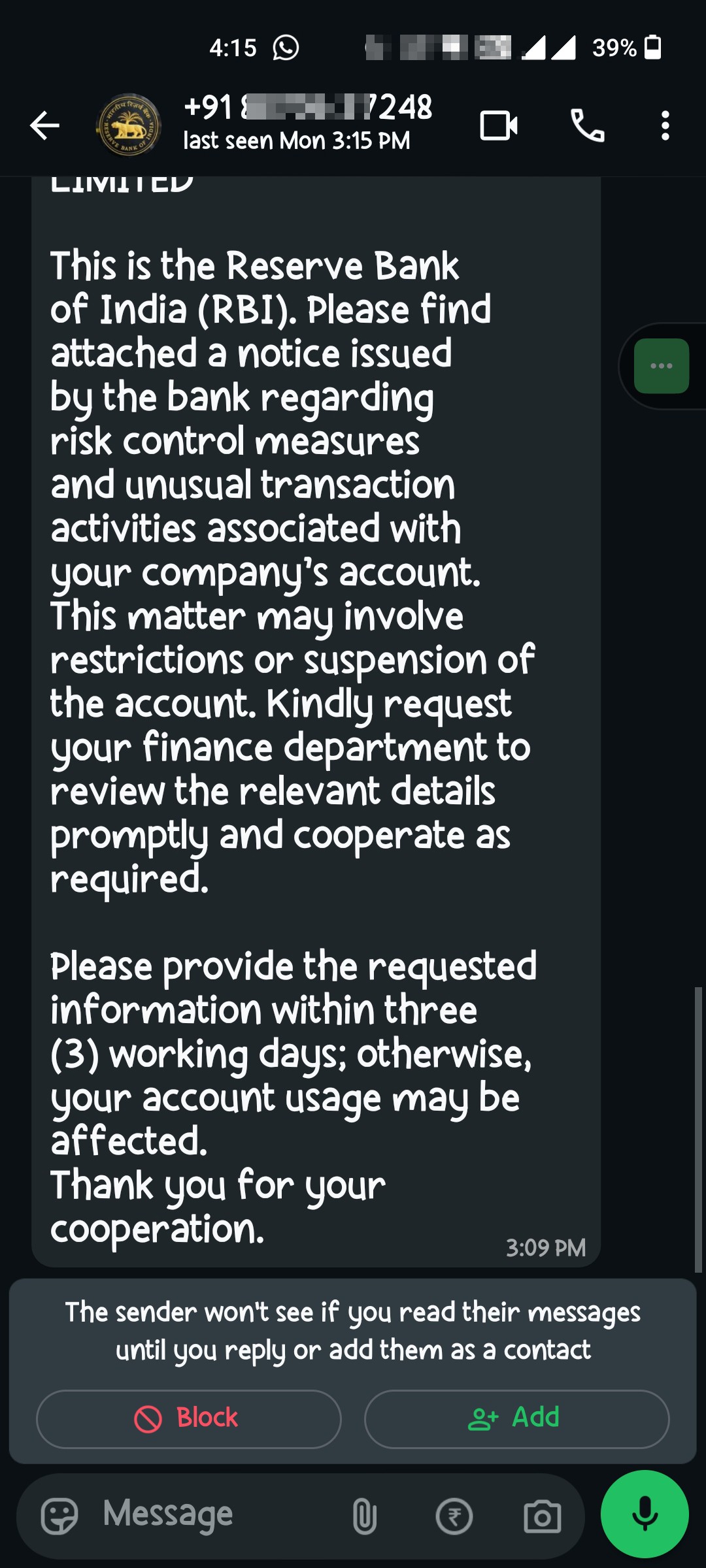 FRAUDS IN NAME OF RBI