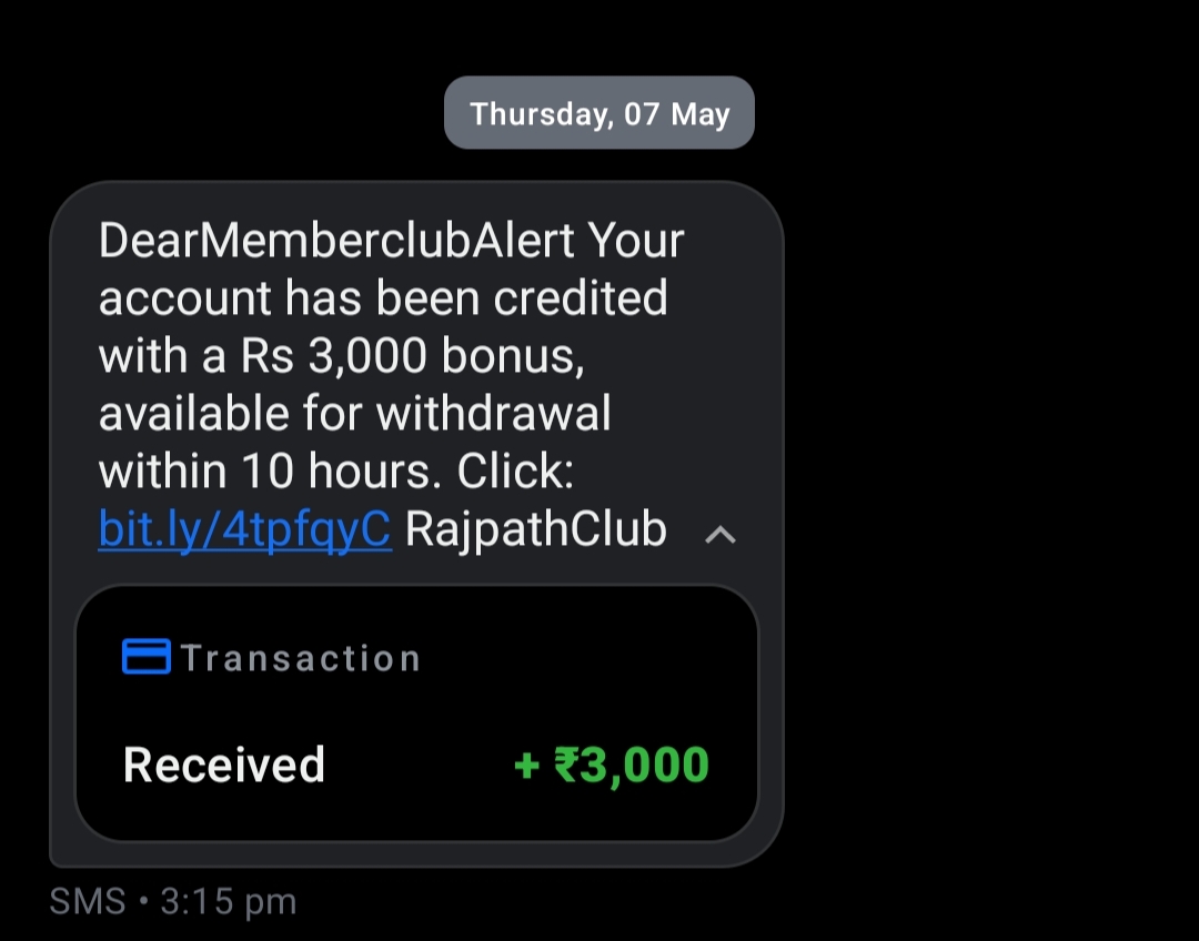 Bonus of 3000 Rs