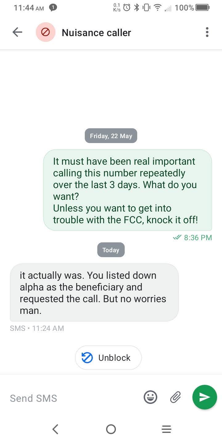Harassing phone calls, and who's "alpha"?