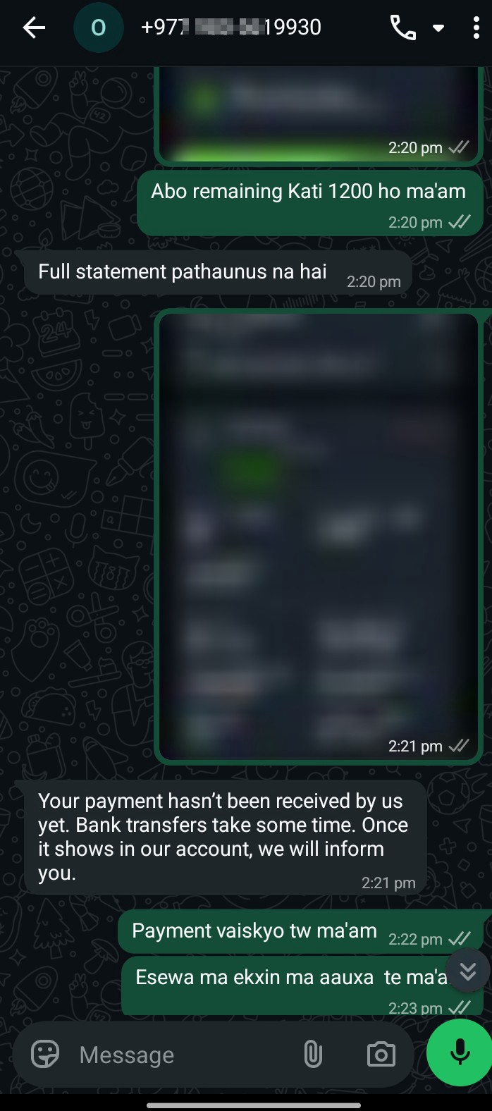 Dress payment scam asking for extra money for verification