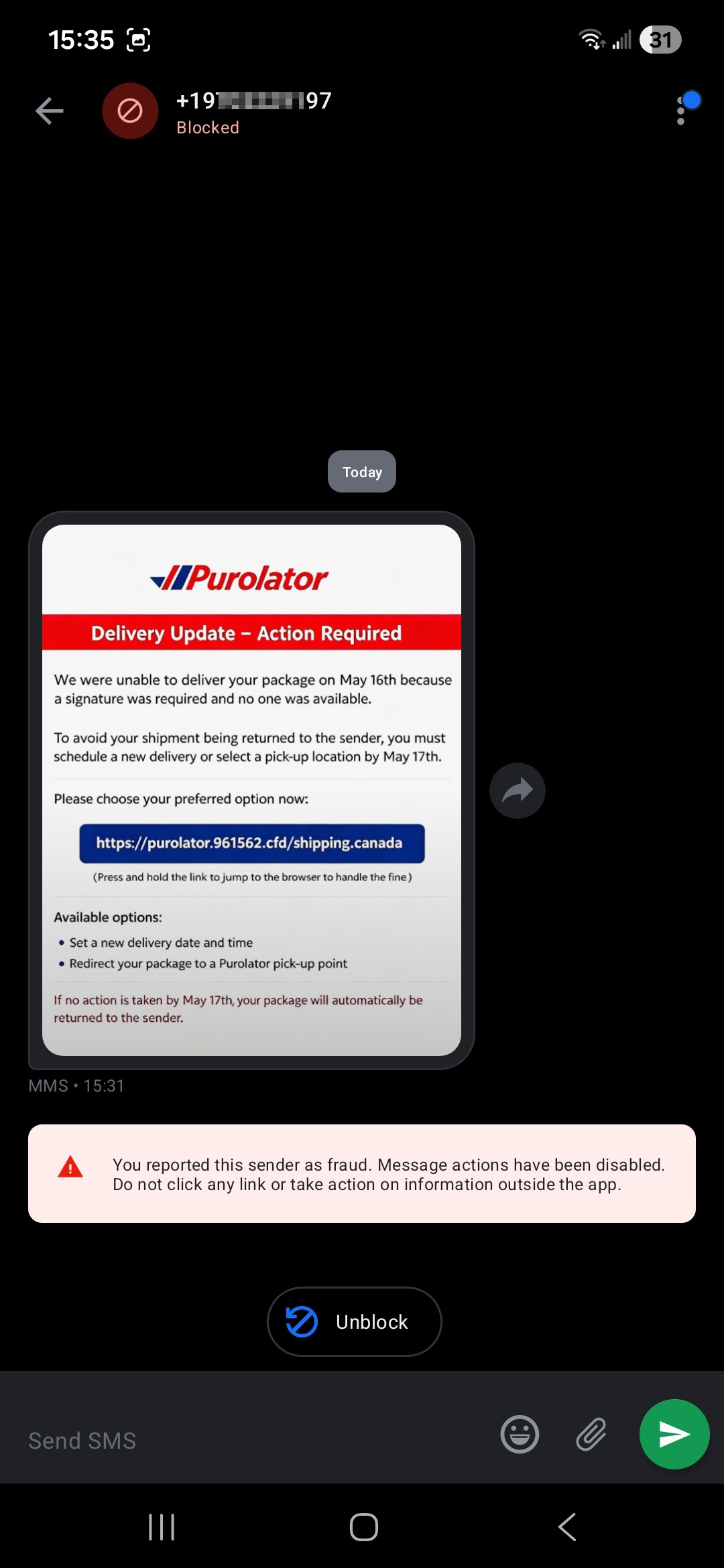 fake Purolator again 
