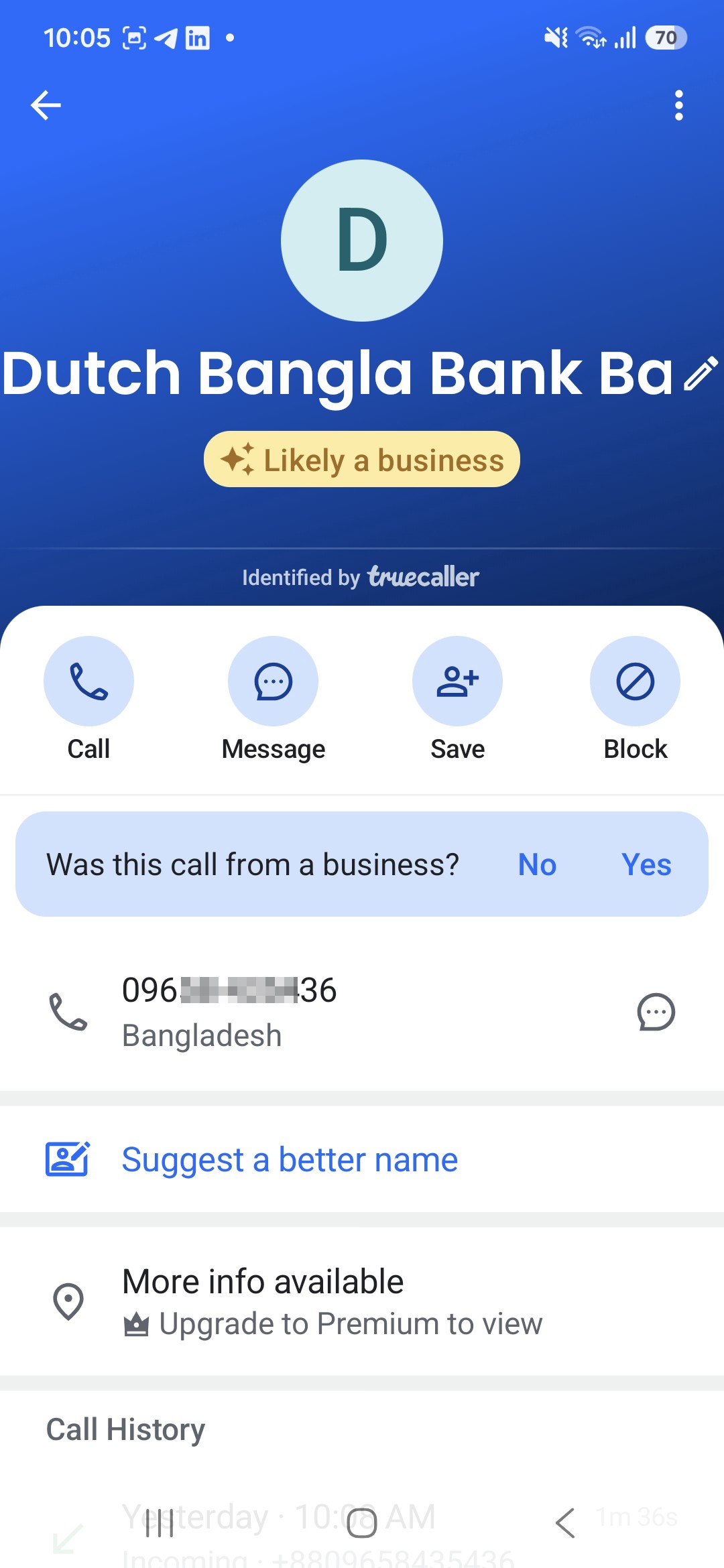 Scamar call from Dutch Bangla Bank name  - image 2