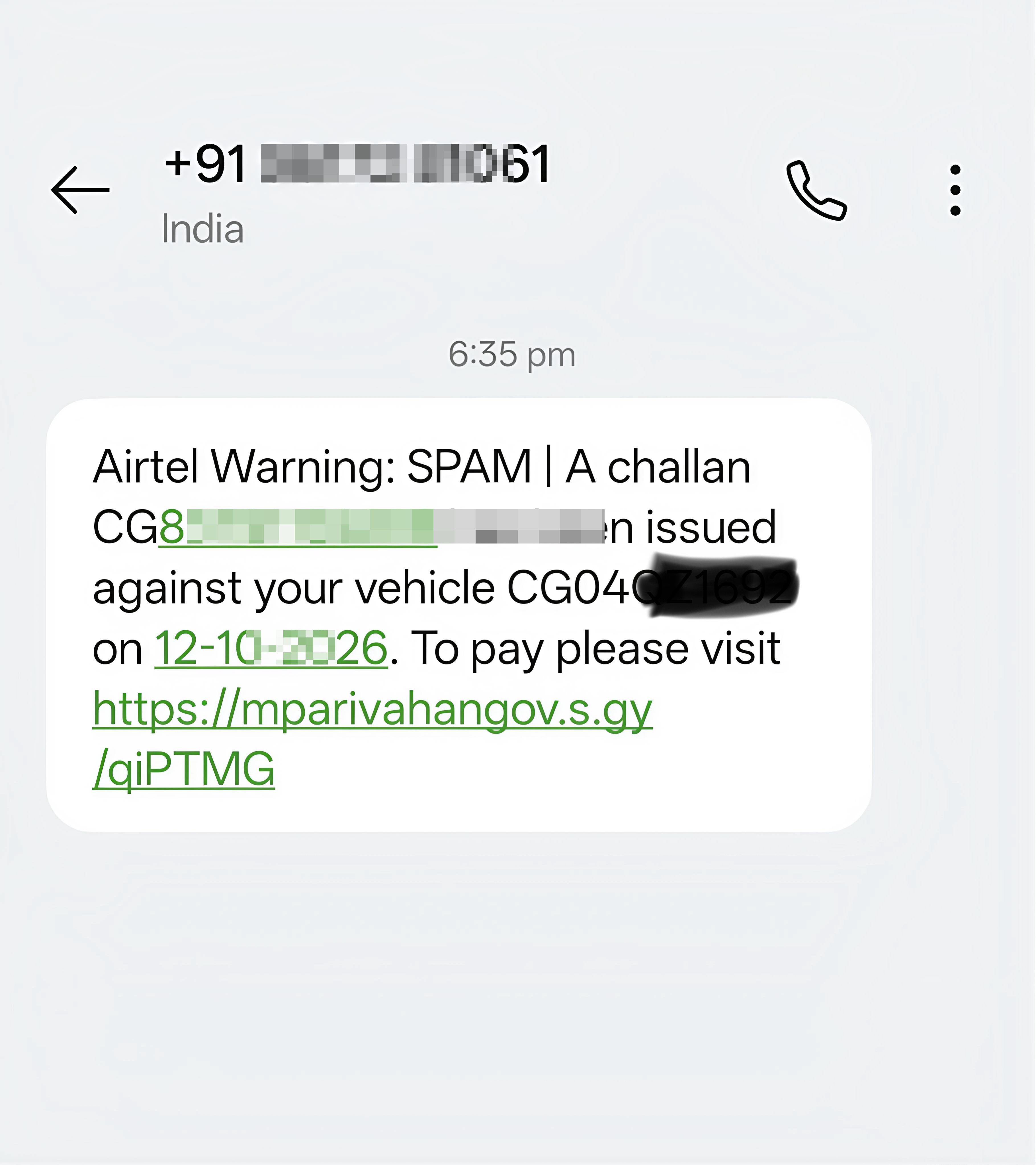 scammer vehicle challan 