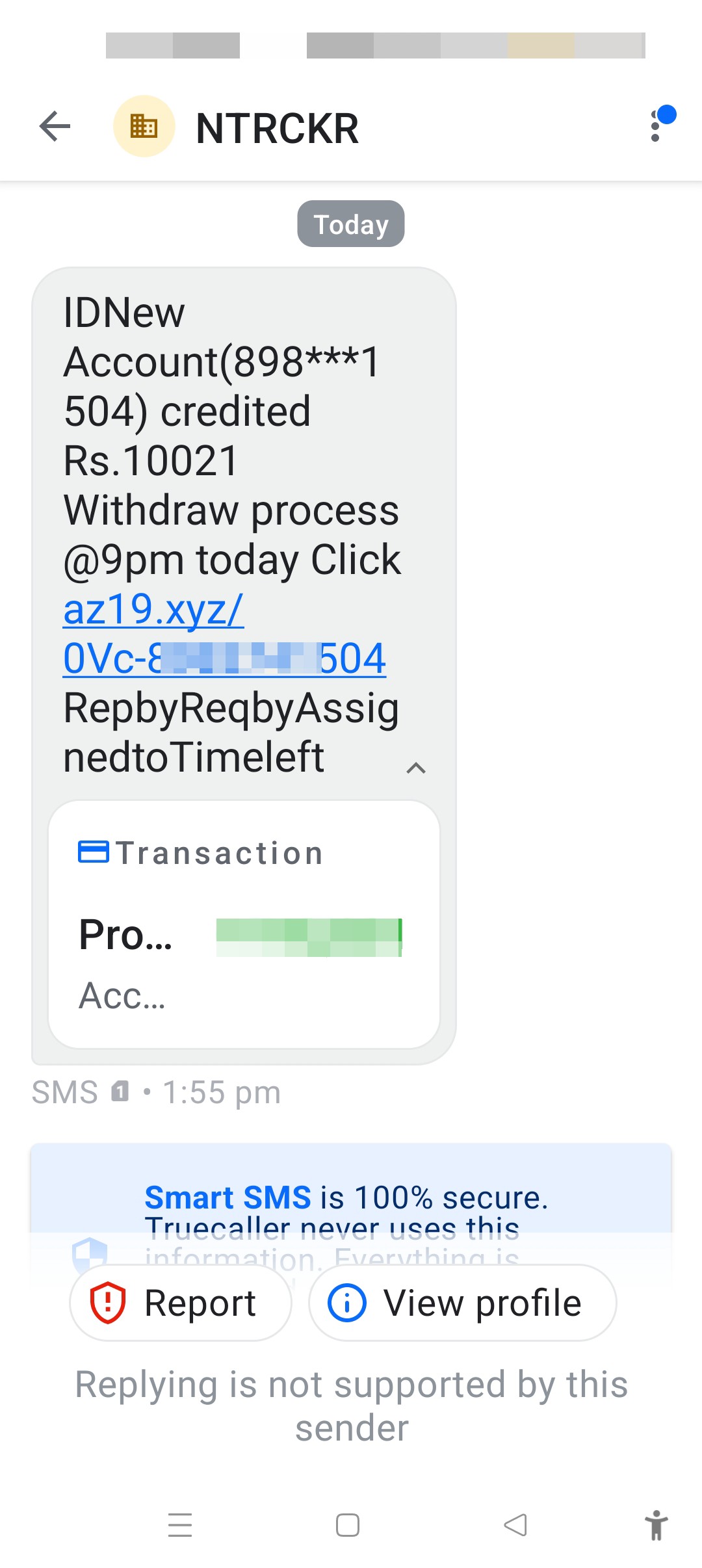 I received a post from NTRCKR massage sender 