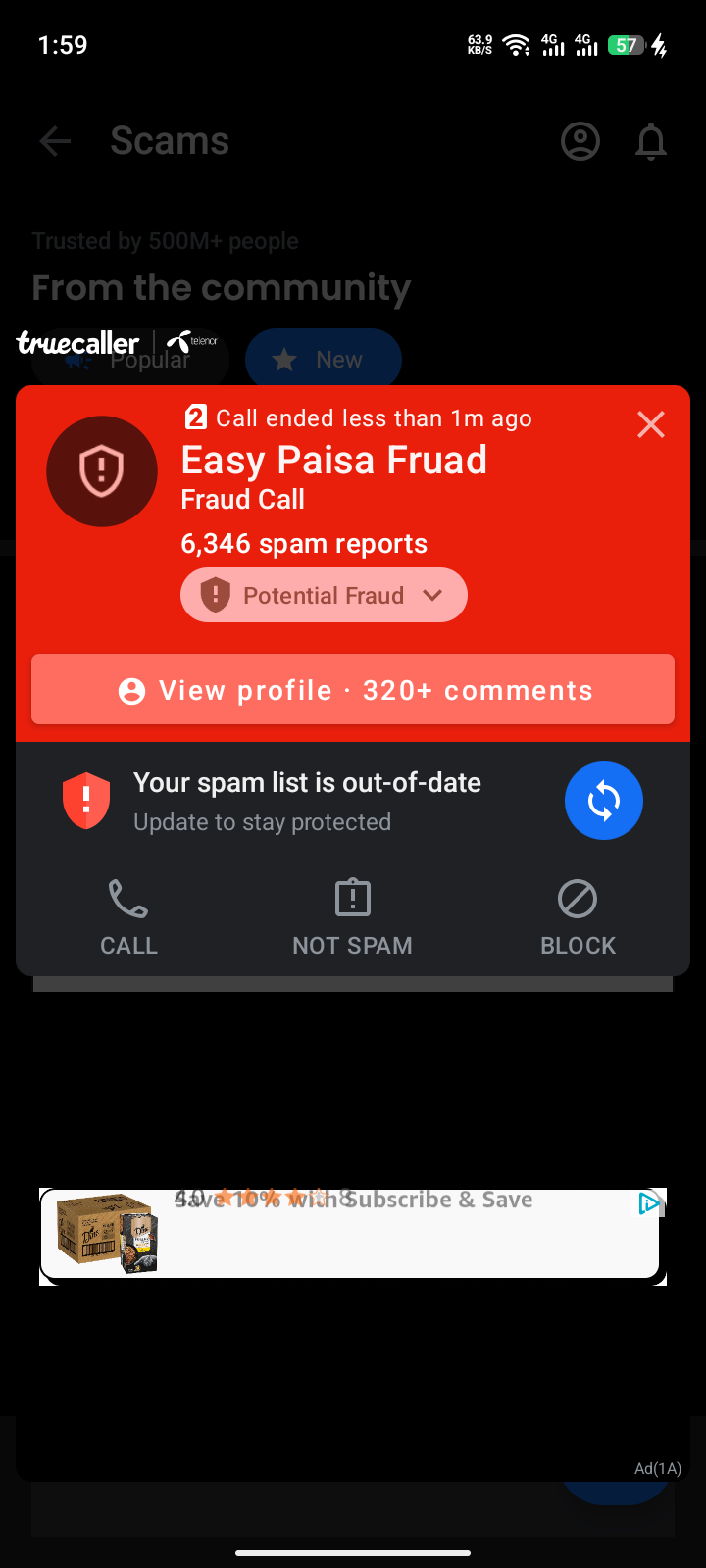 Easy Paisa fraudulence call from an unknown number, not related to easy paisa 