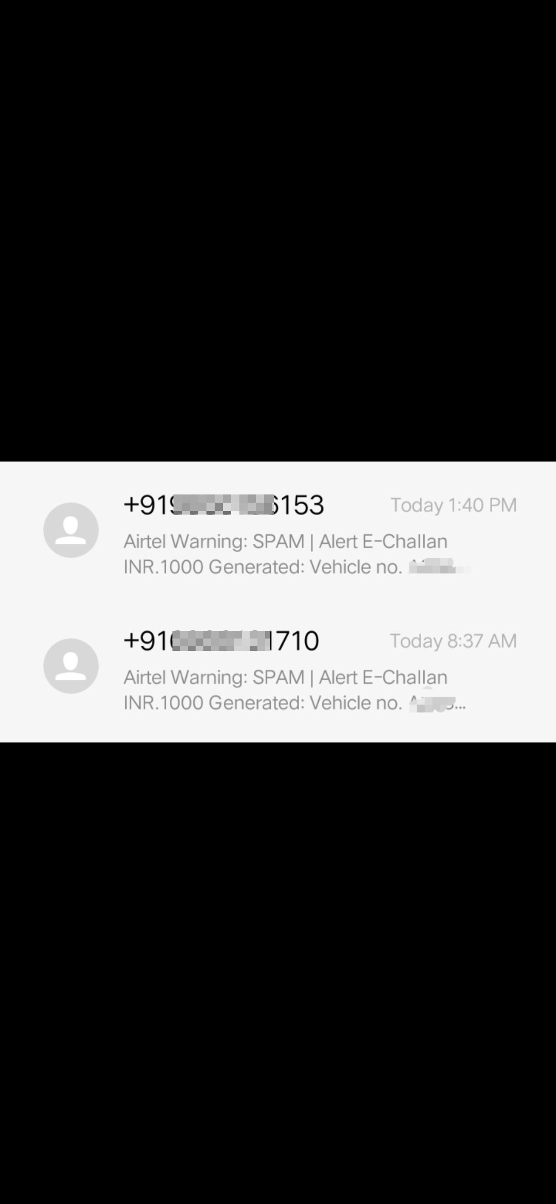 Vehicle Challan Spam!