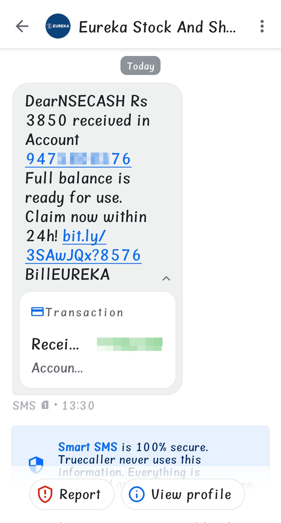 Bank and account Fraudulent.