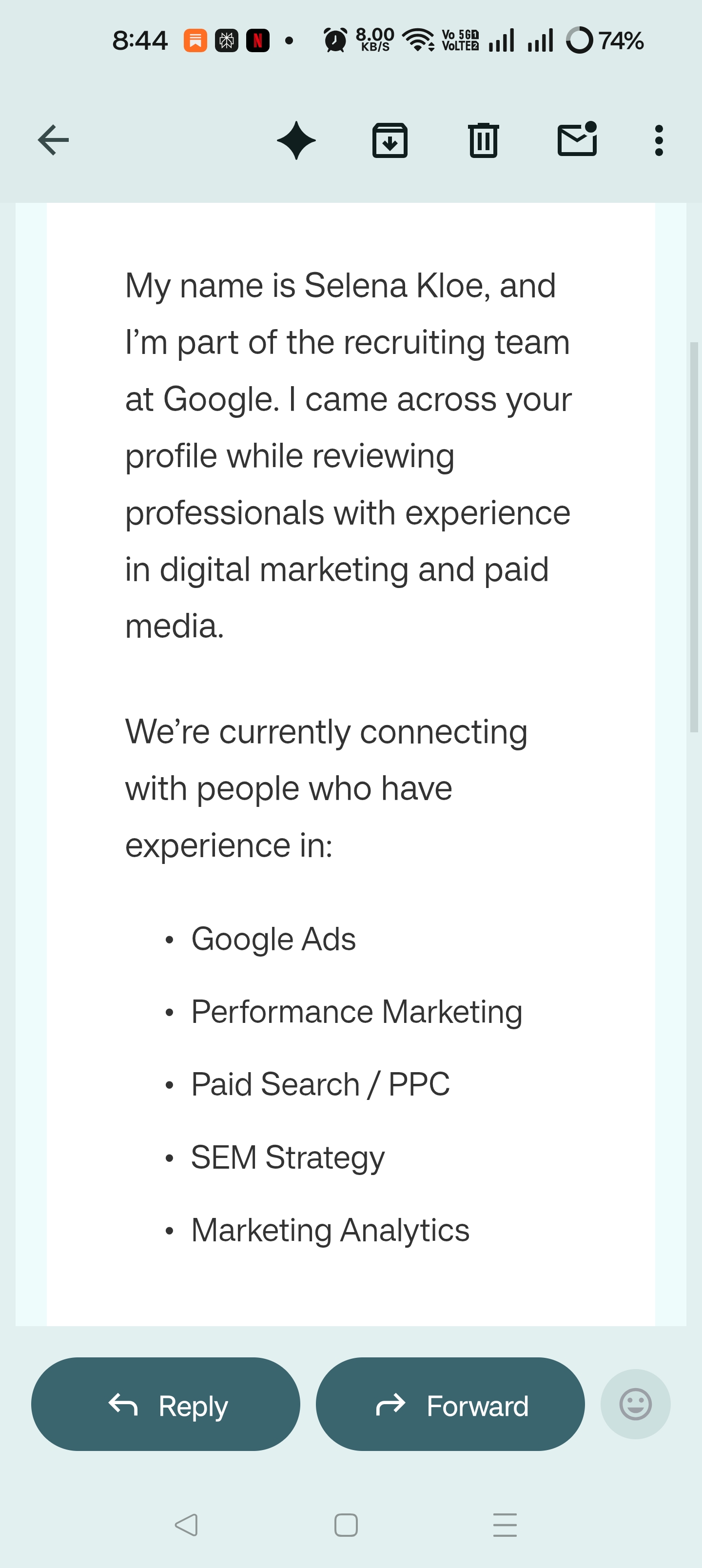 New Google Job Scam Email - image 2