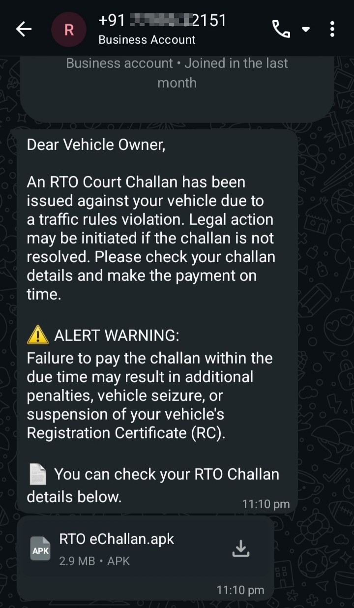 government send links not apk even in the last of government message "gov.com" has written 