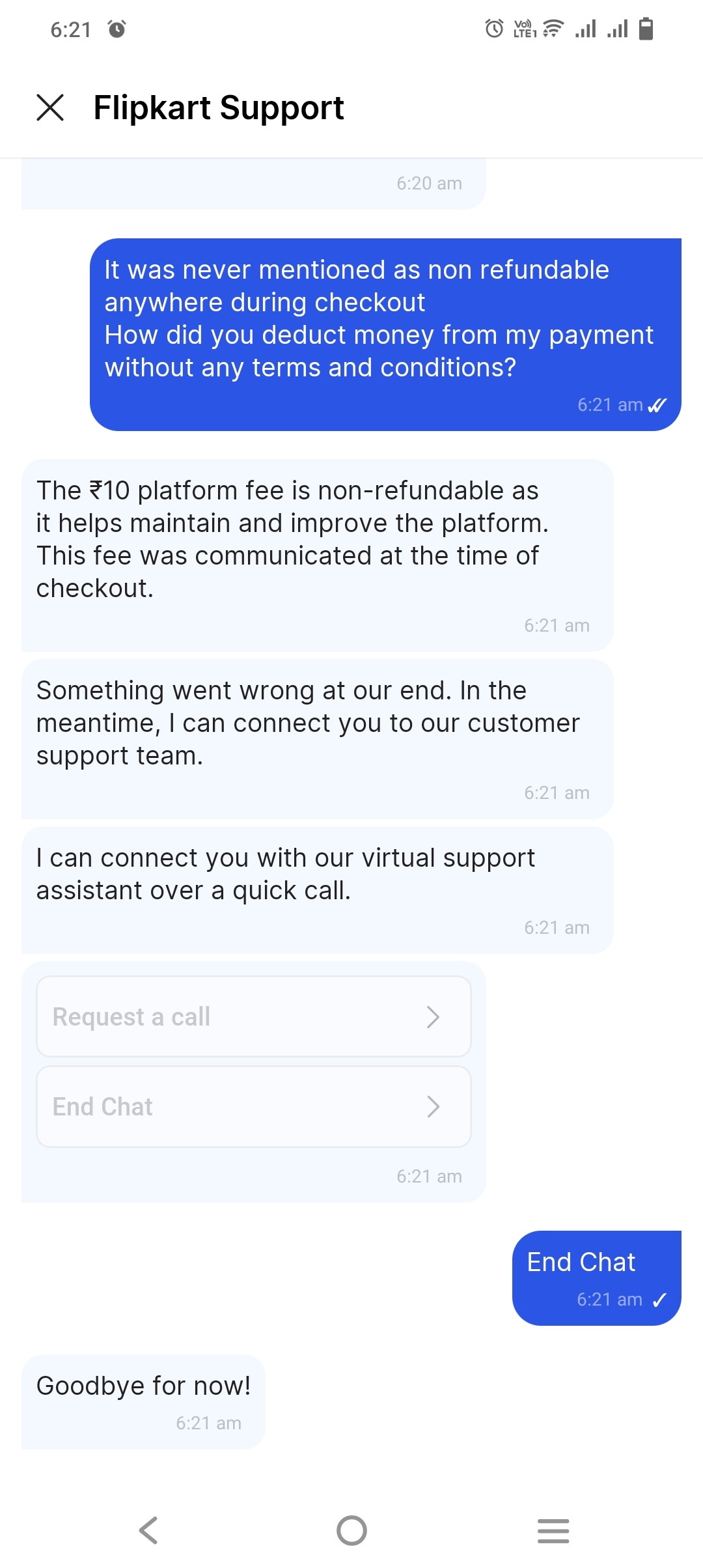 Flipkart platform fee scam
