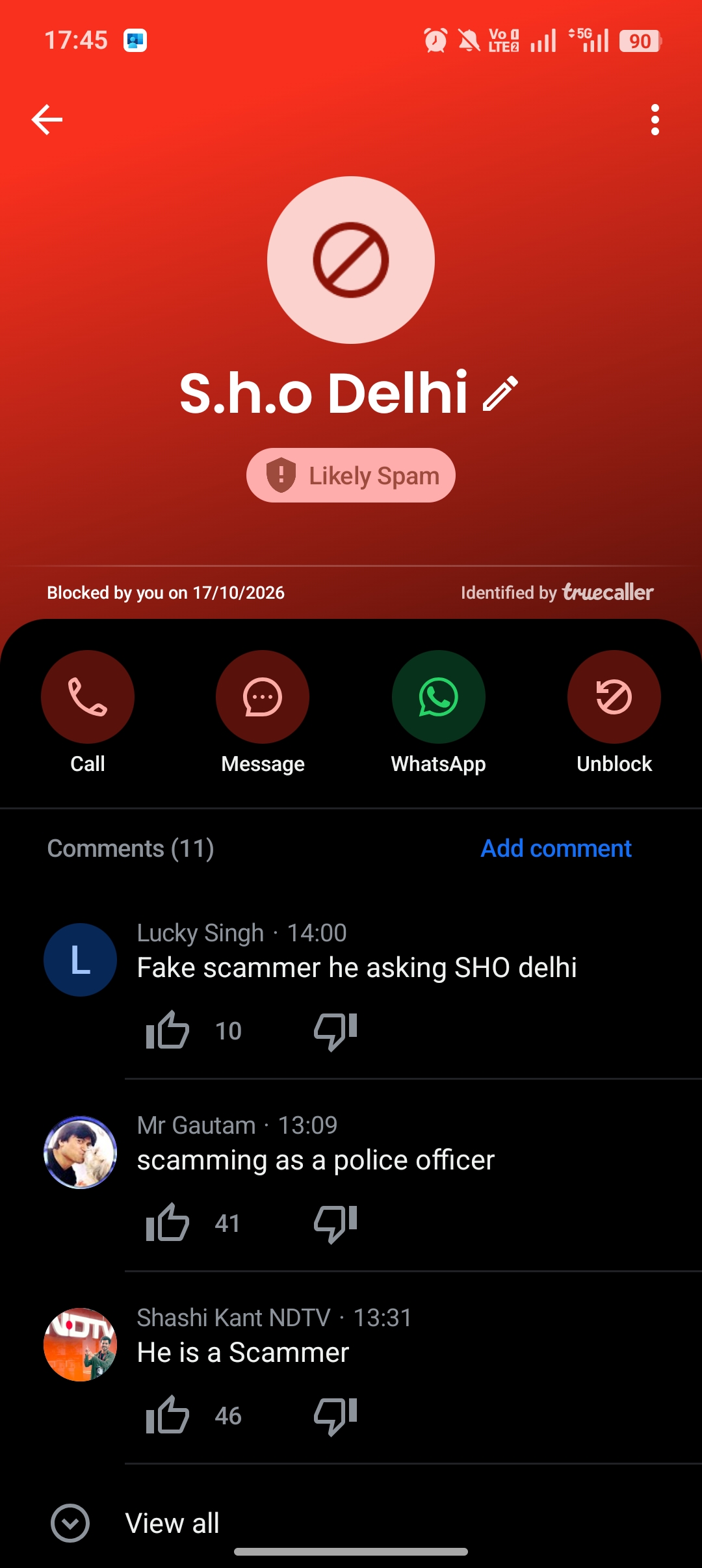 SHO Delhi Scam 