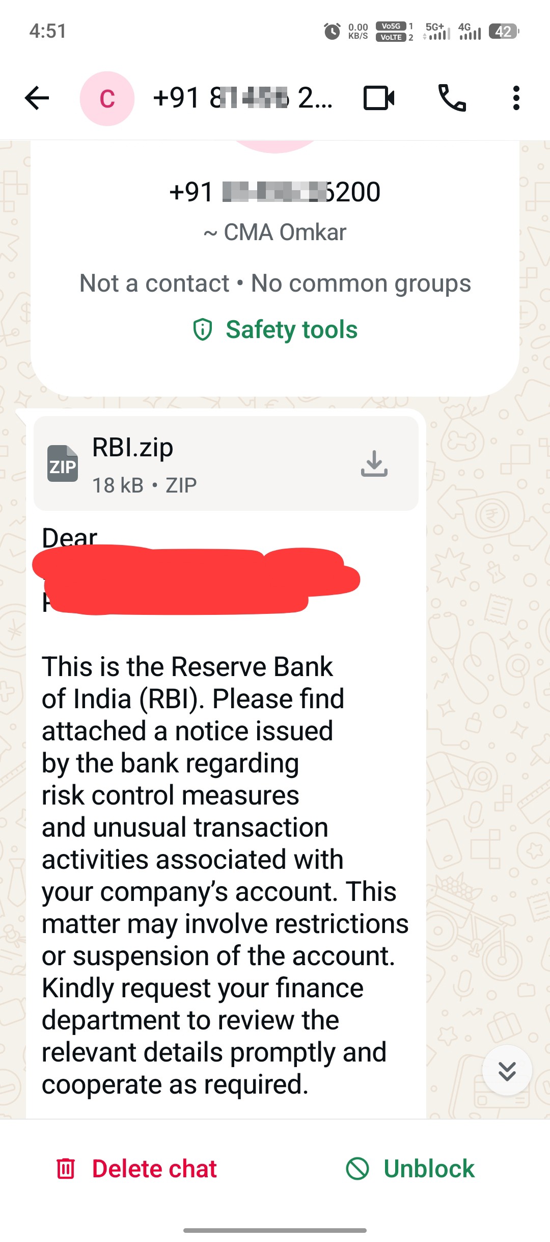 Posing As RBI 