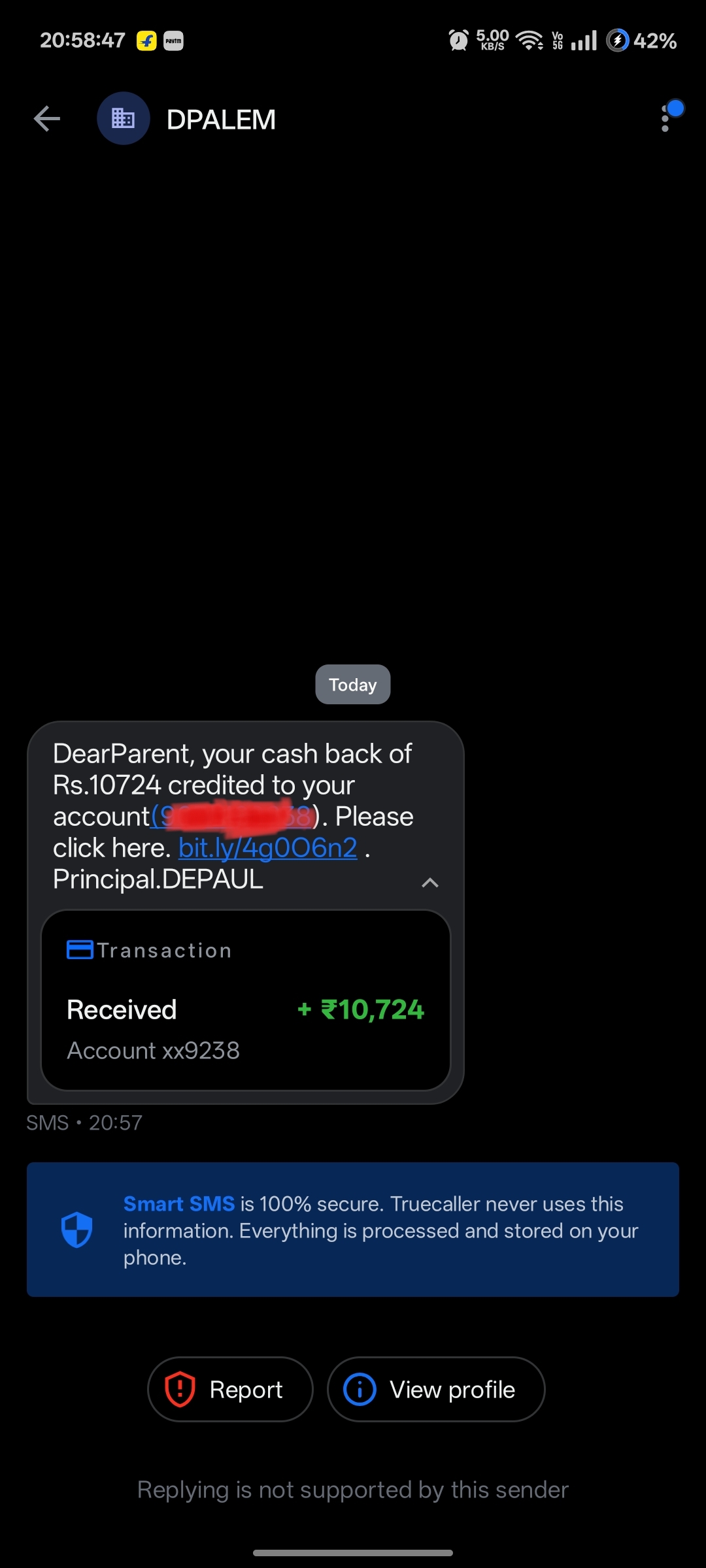 Fake money credit scam.