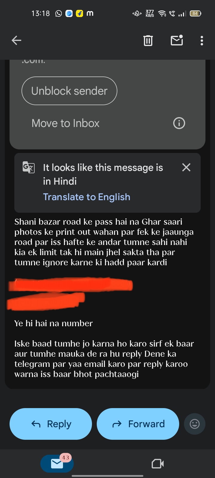 someone blackmailing me, and told me I will shamed you in front of your family neighbours and all!!