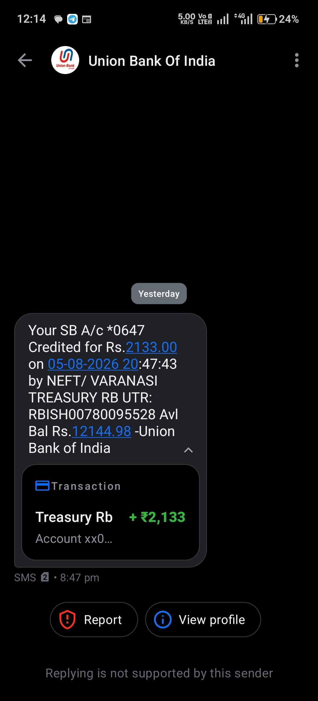 Out of nowhere bank account alert where I have no account 