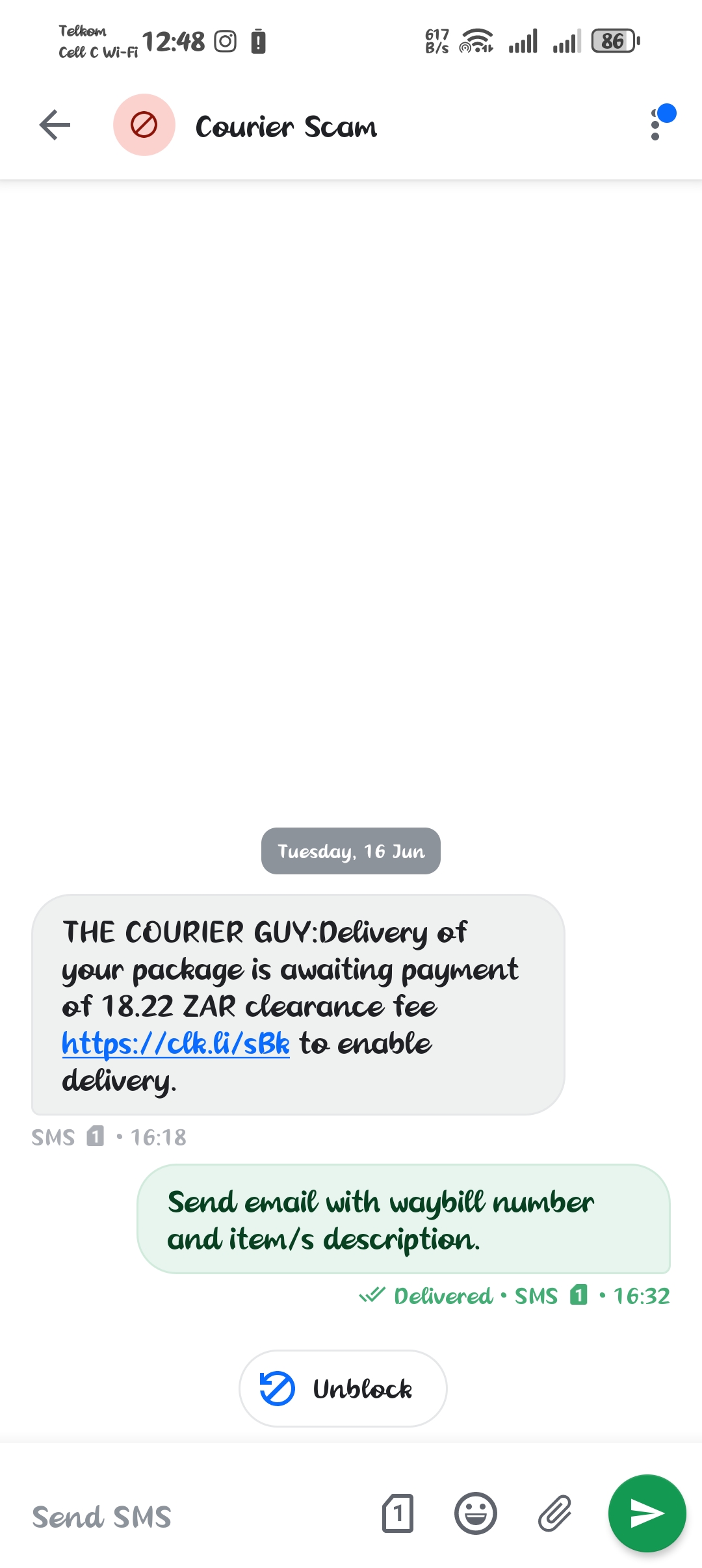 the courier guys scan