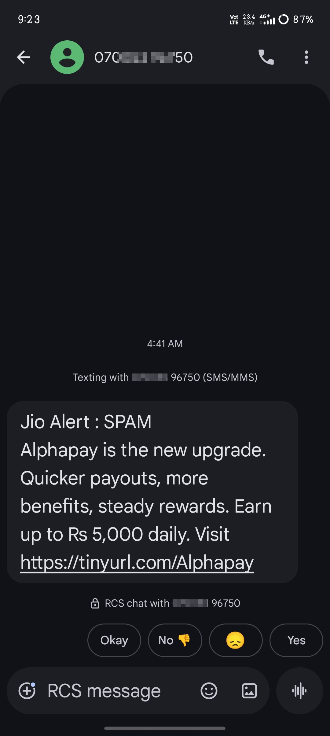 Someone's number is there, the scammer has come.