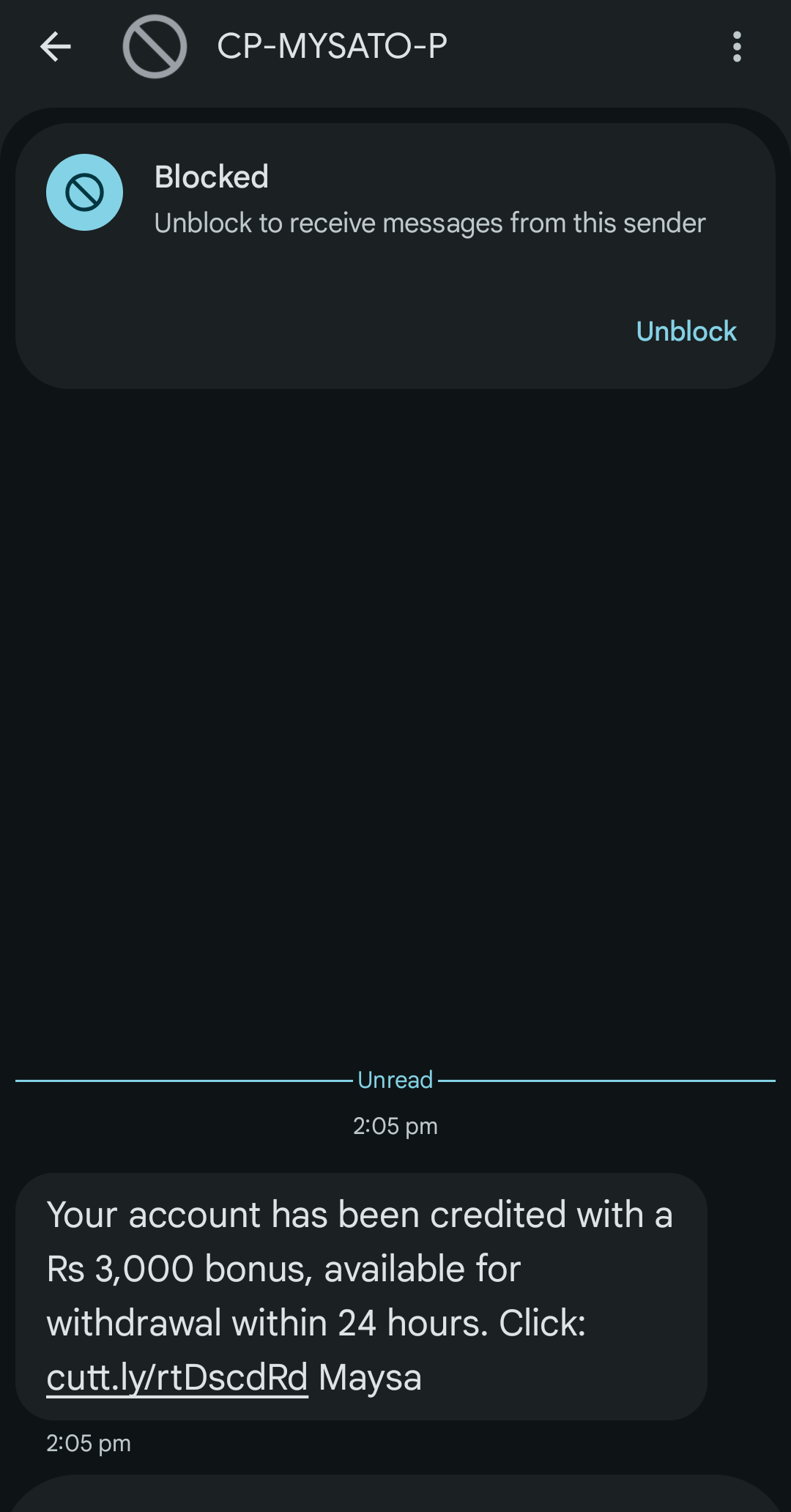 money credited scam 