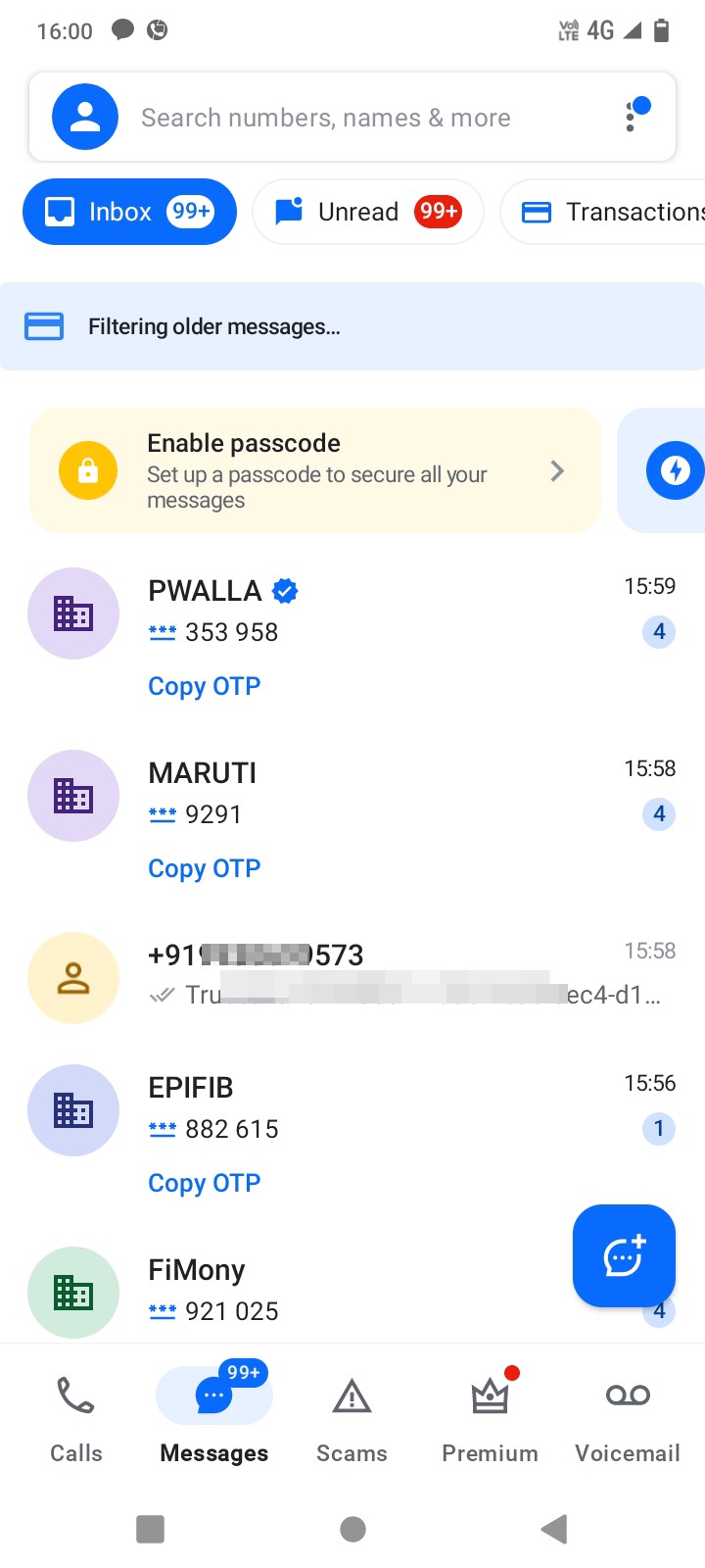 unknown number OTP report please block number