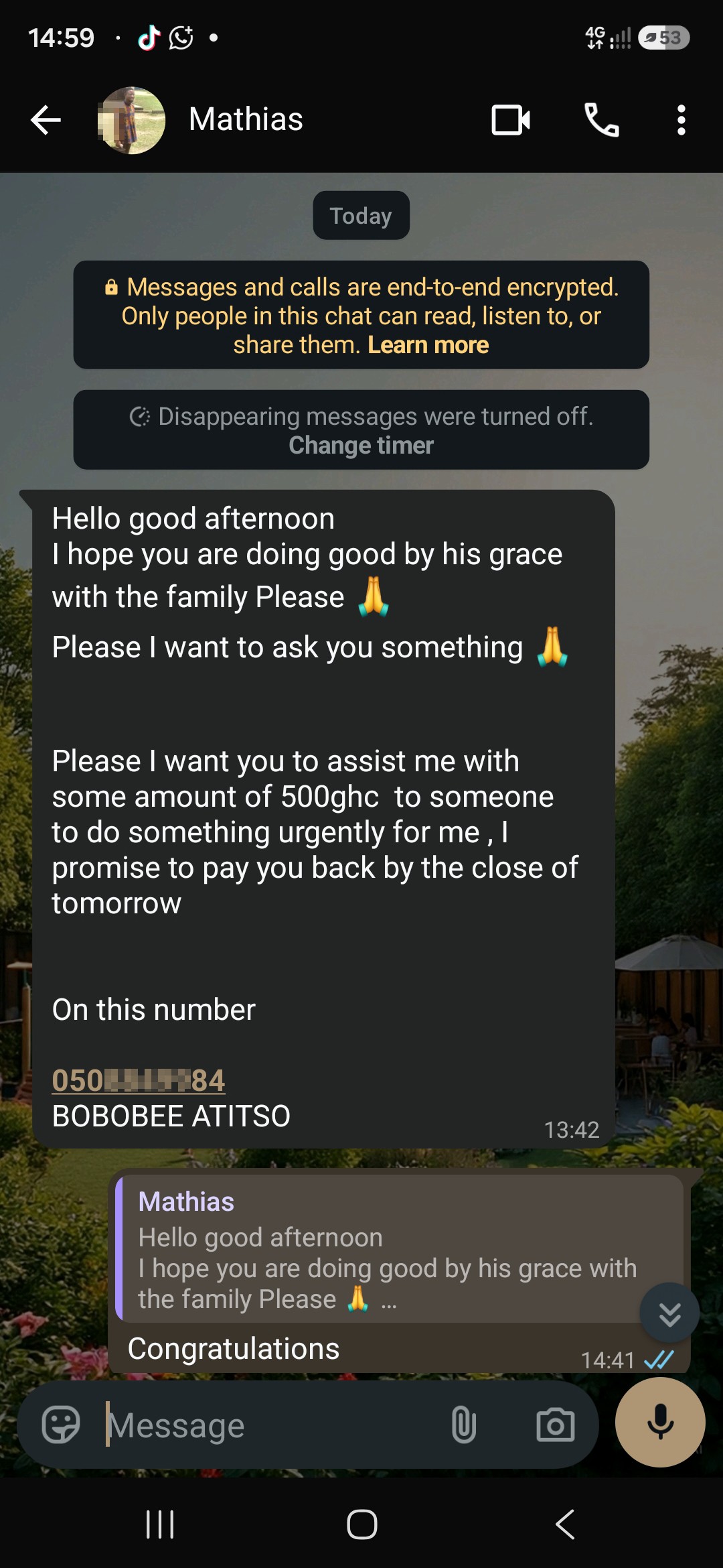 this person is using my friends number account for money from me and all  my friend contacts 
