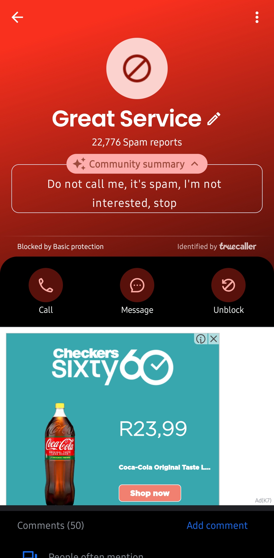 Annoying calls